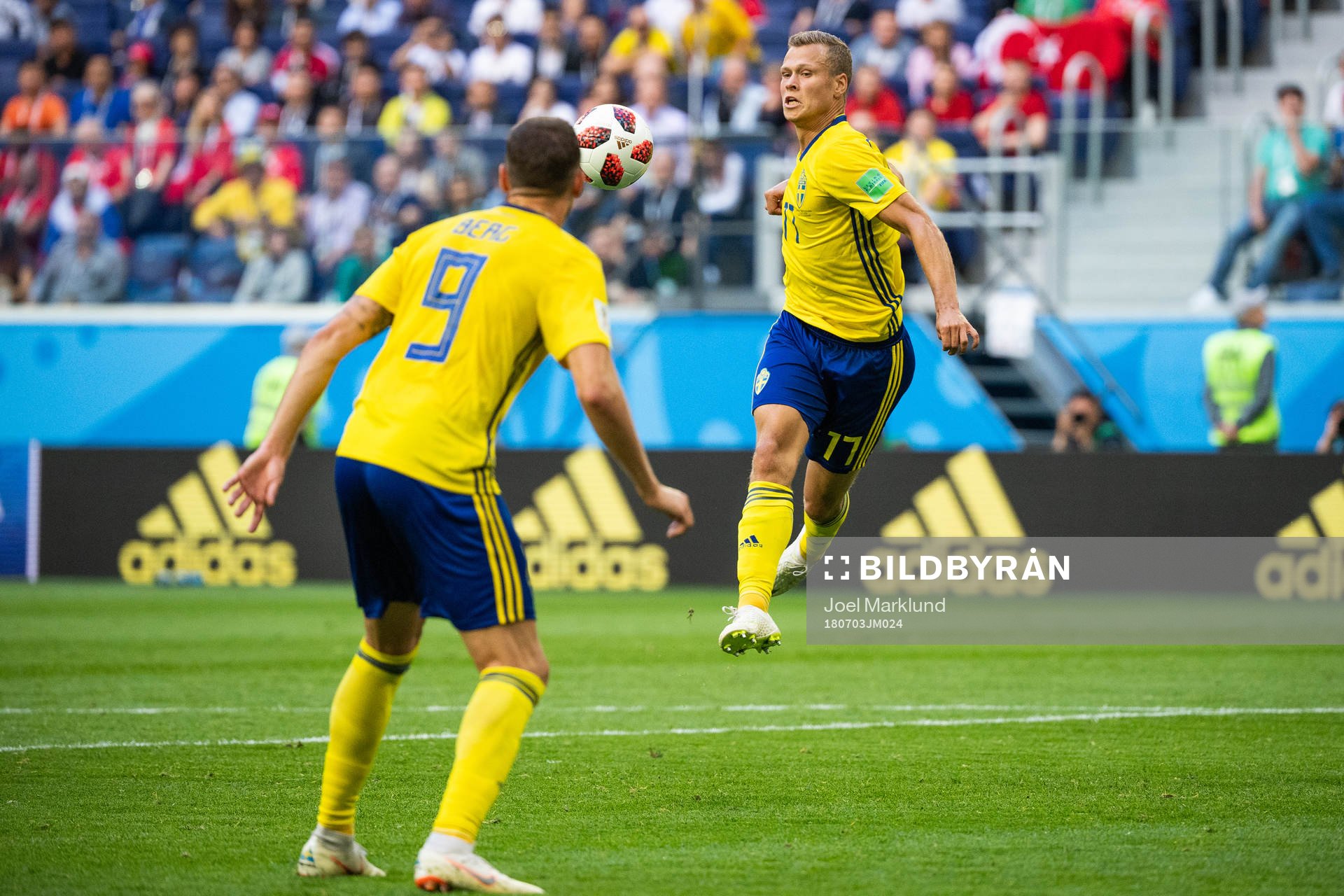 Viktor Claesson and Marcus Berg of Sweden