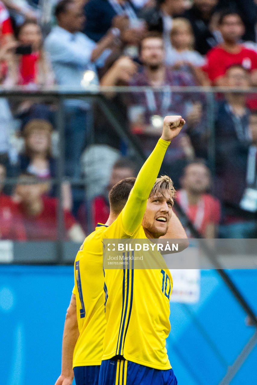 Emil Forsberg of Sweden celebrates