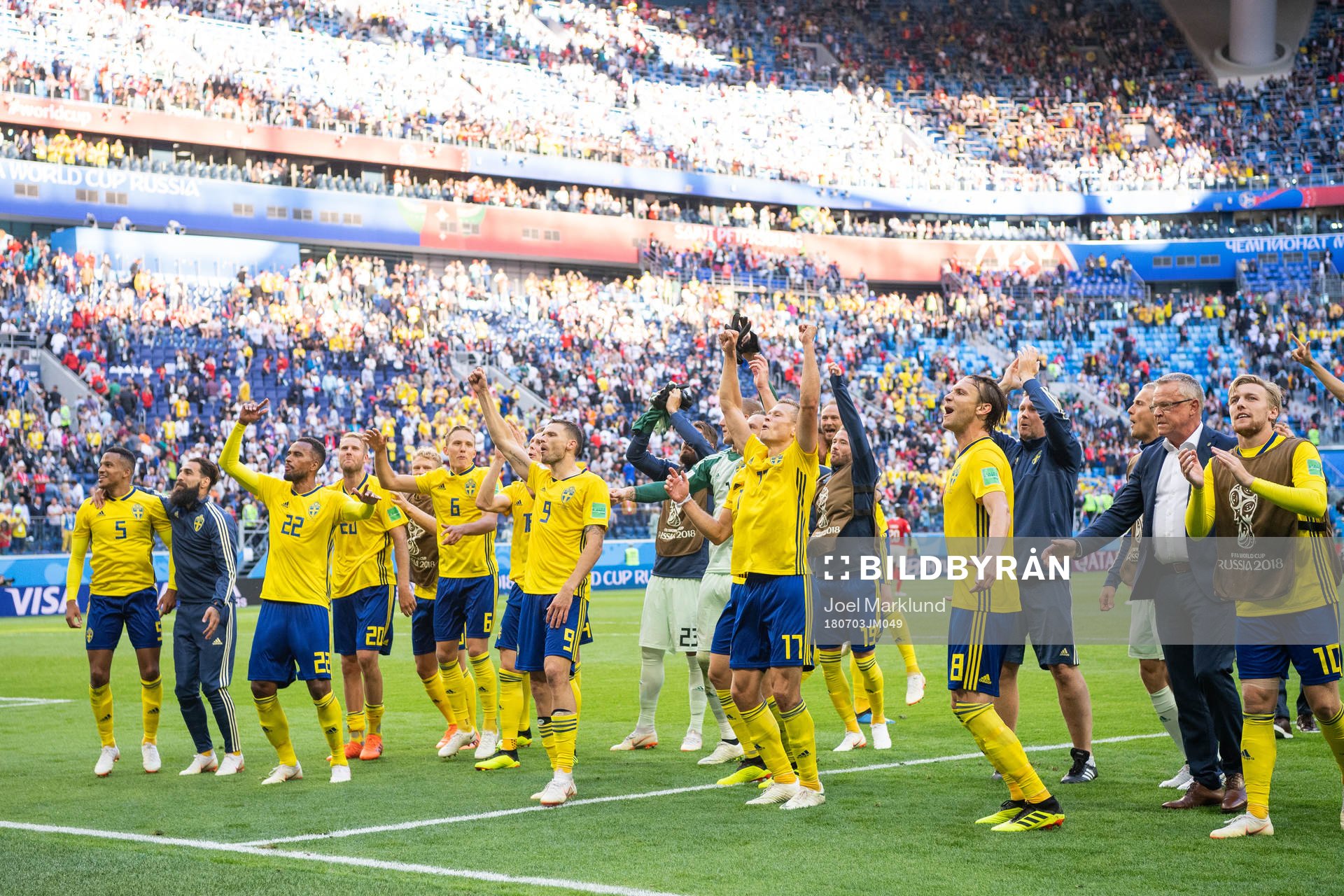 The players of Sweden celebrate