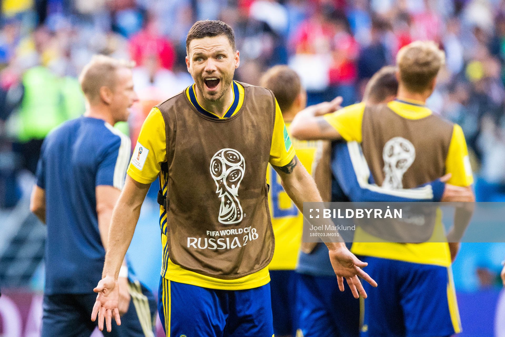 Marcus Berg of Sweden celebrate