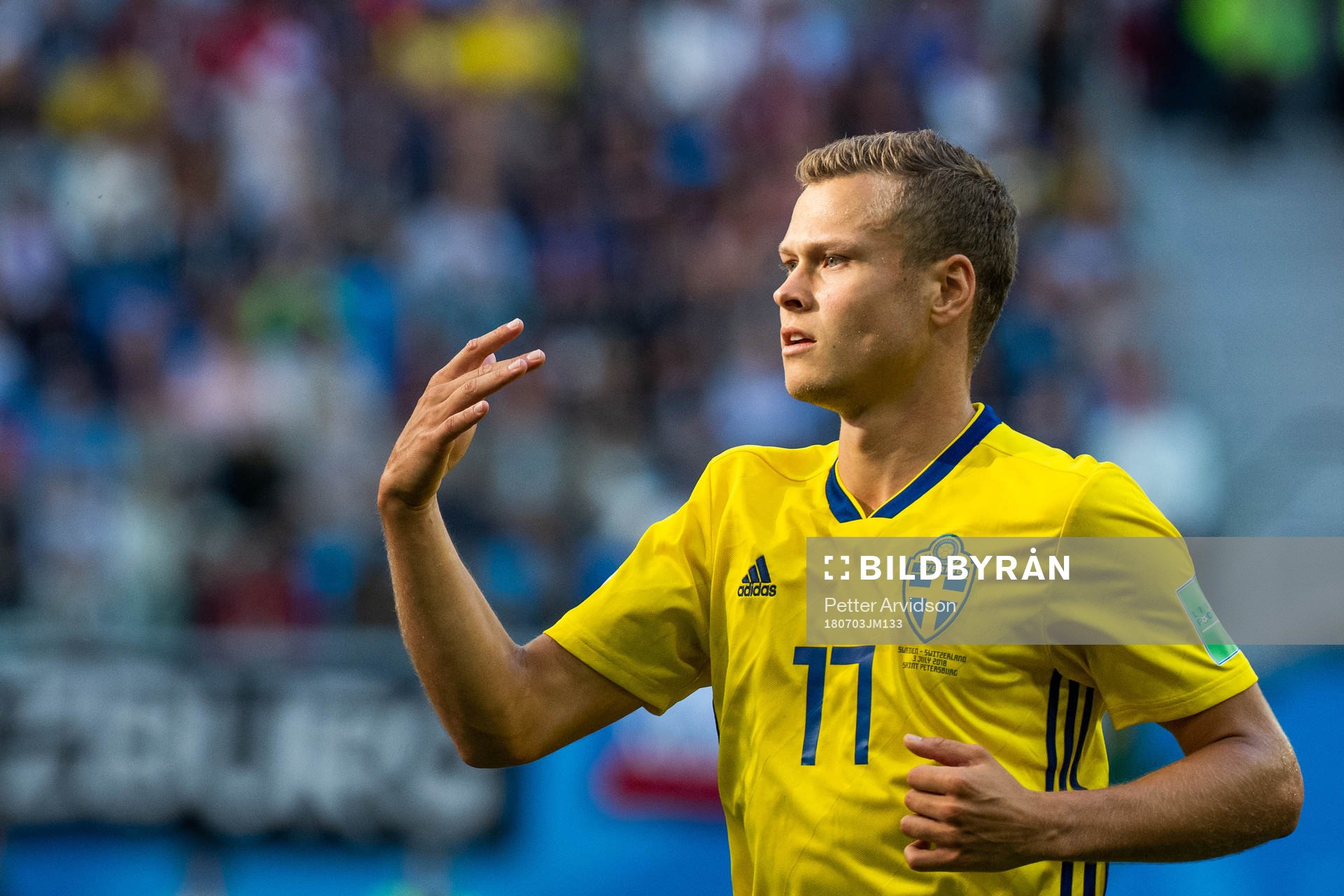 Viktor Claesson of Sweden gestures