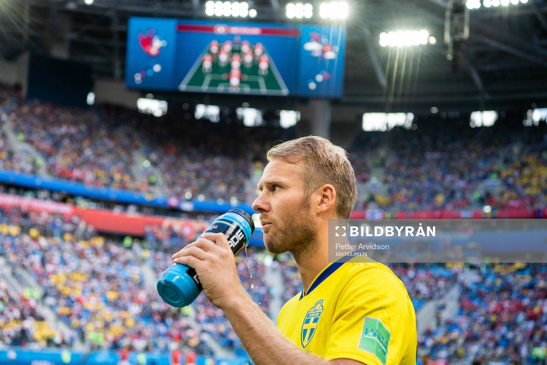 Ola Toivonen of Sweden prior to the FIFA World Cup round of