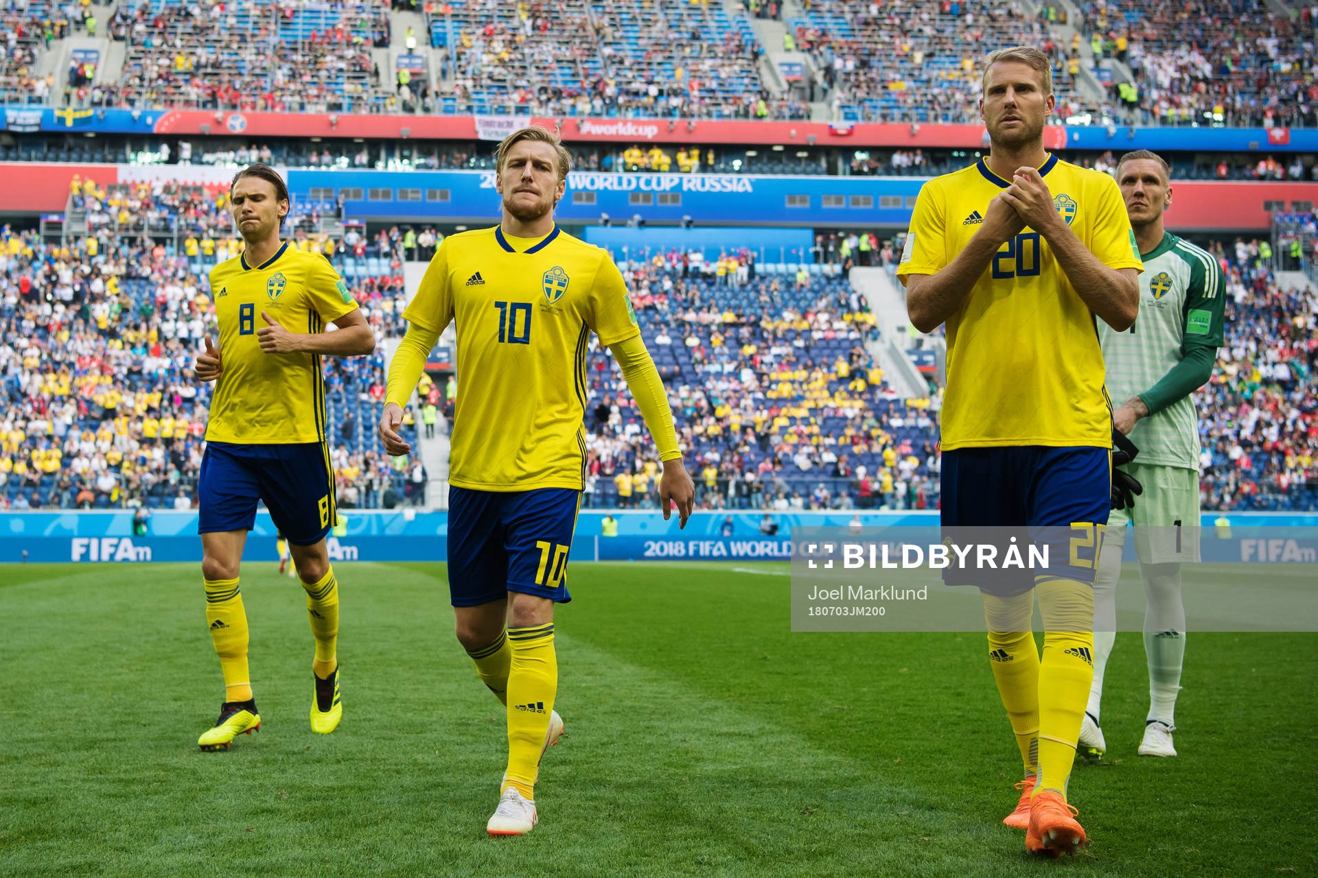 Albin Ekdal, Emil Forsberg, Ola Toivonen and goalkeeper