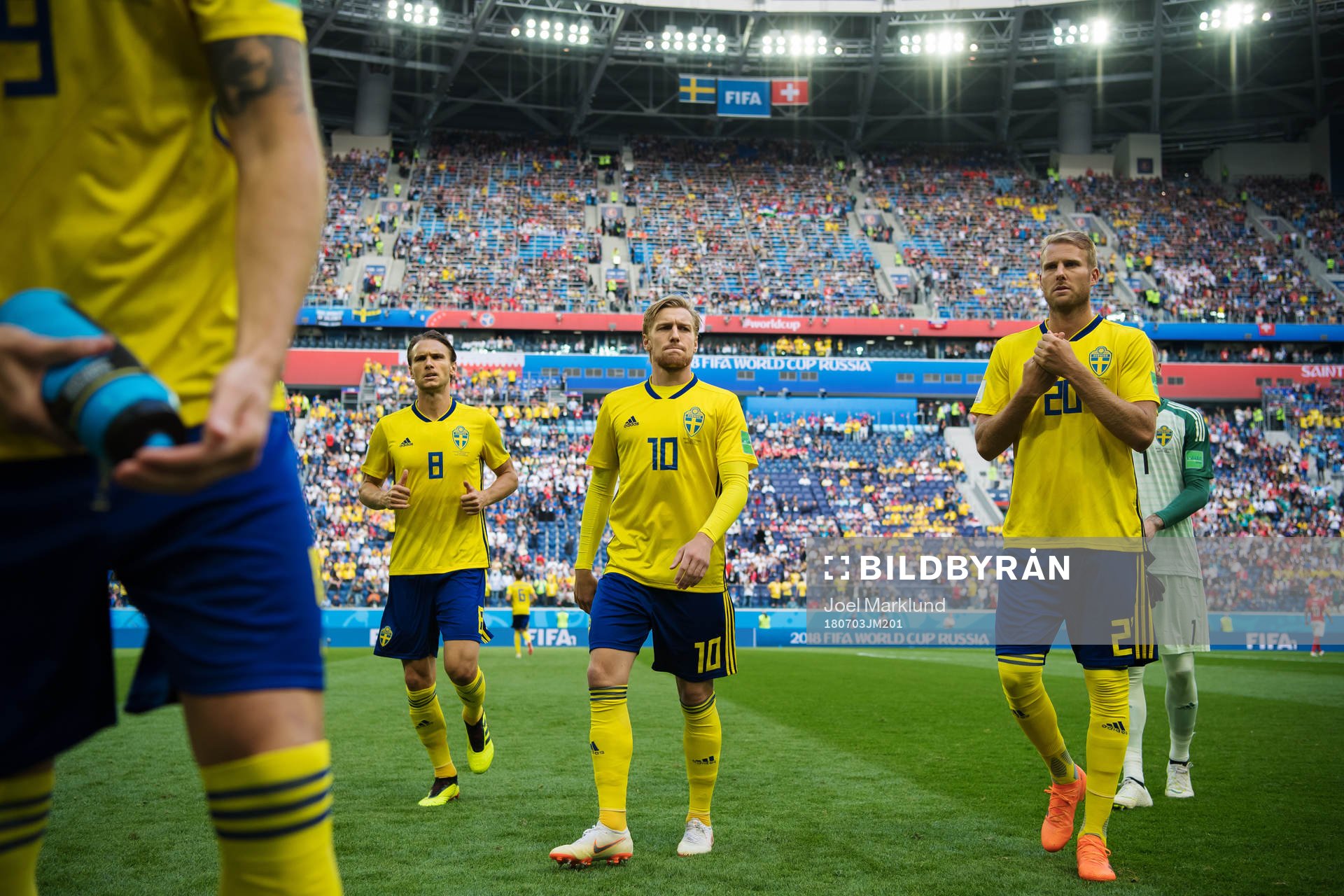 Albin Ekdal, Emil Forsberg and Ola Toivonen of Sweden