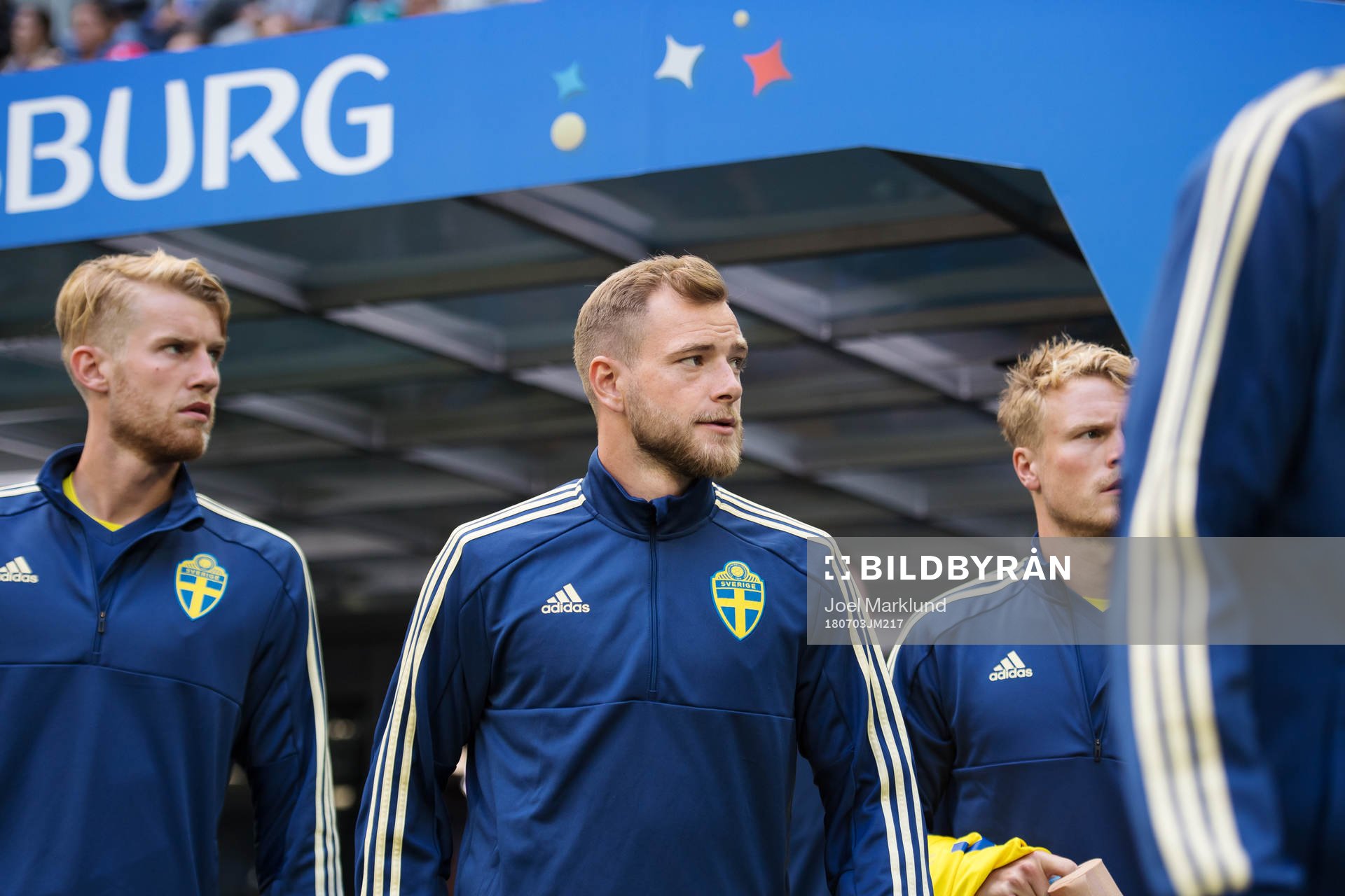 Filip Helander and John Guidetti of Sweden
