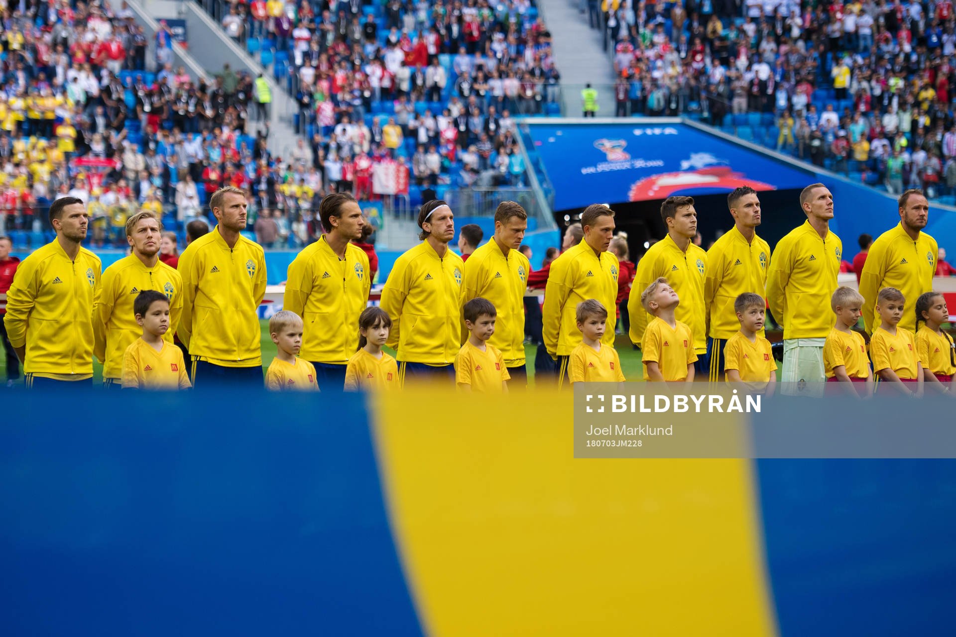 The starting eleven of Sweden, from left to right; Marcus