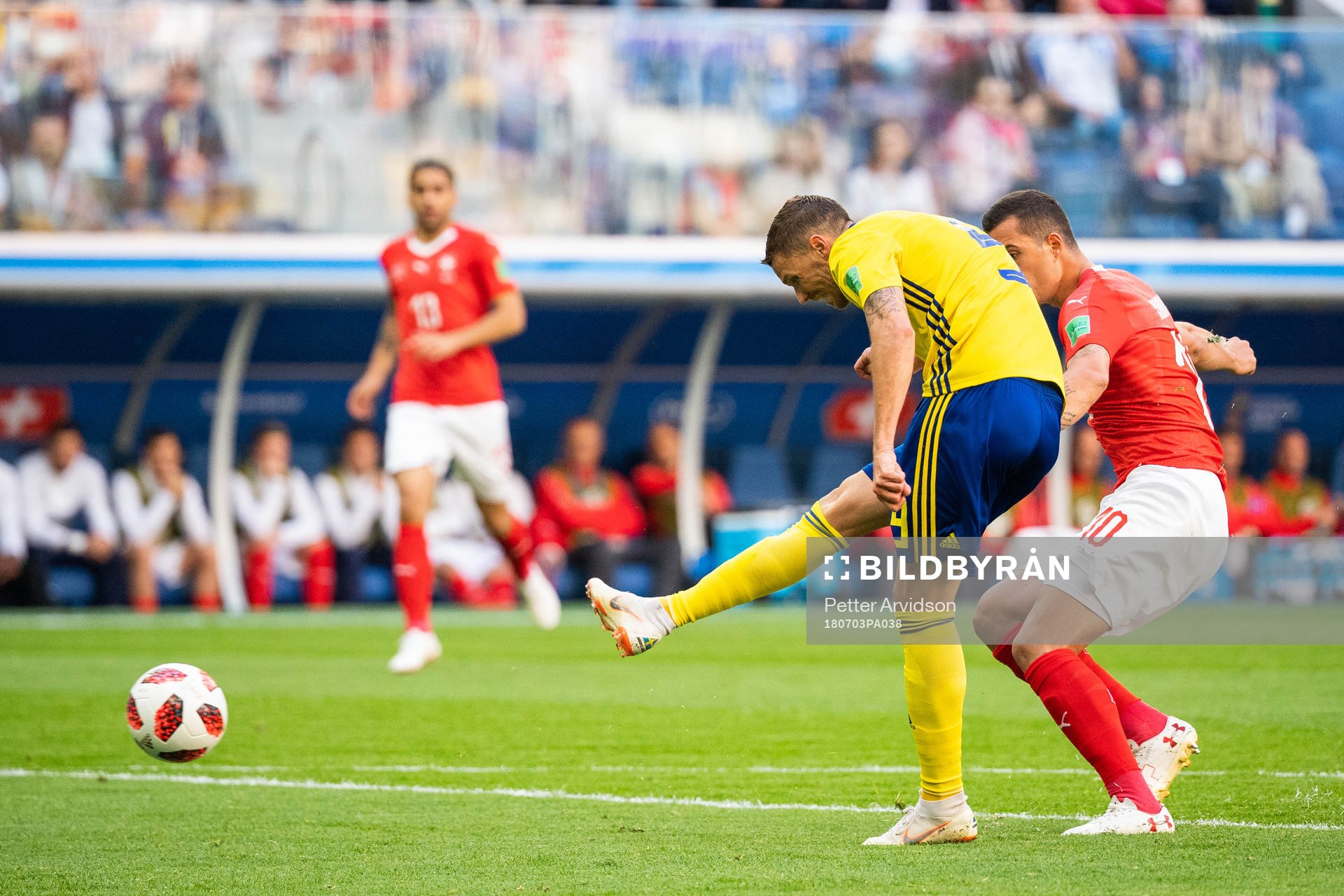 Marcus Berg of Sweden with a chance to score