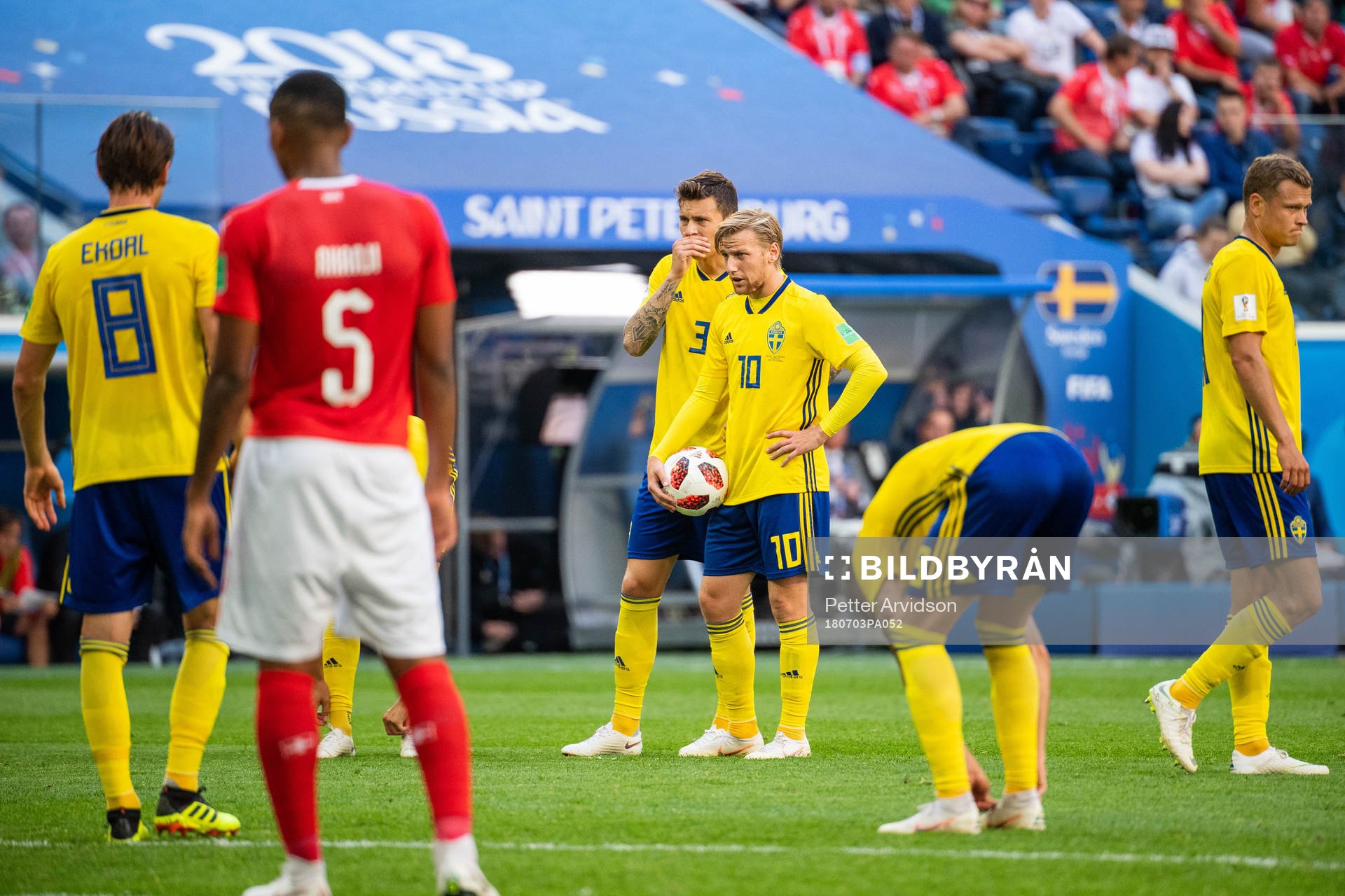 Emil Forsberg of Sweden prepares to shoot a free kick