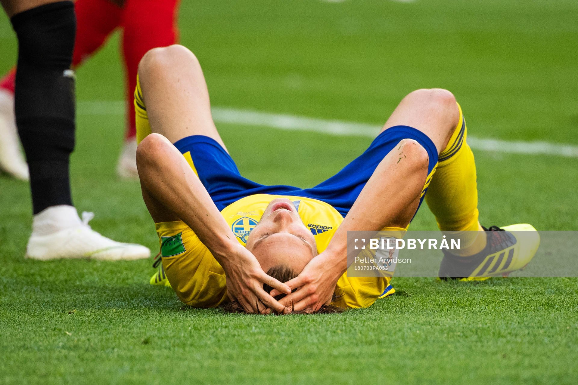 Albin Ekdal of Sweden looks dejected