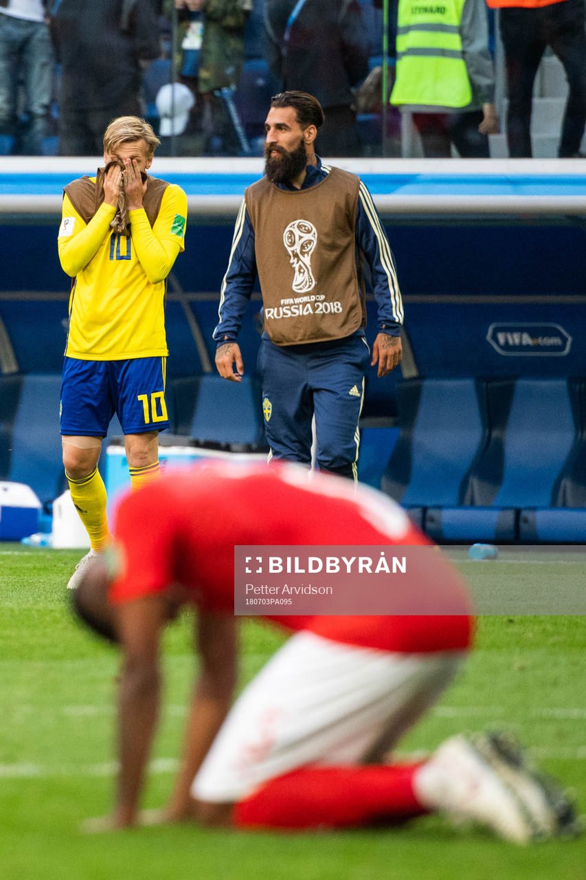 Emil Forsberg and Jimmy Durmaz of Sweden celebrates