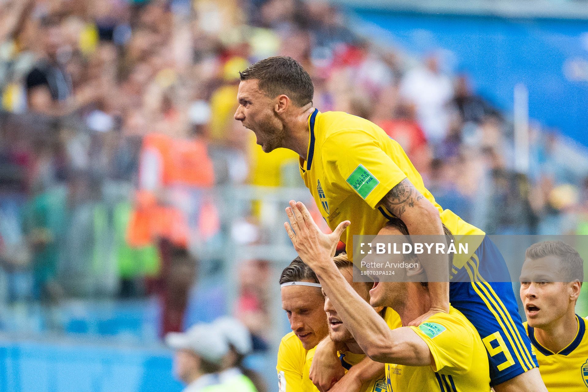 Emil Forsberg of Sweden celebrate Marcus Berg,Gustav