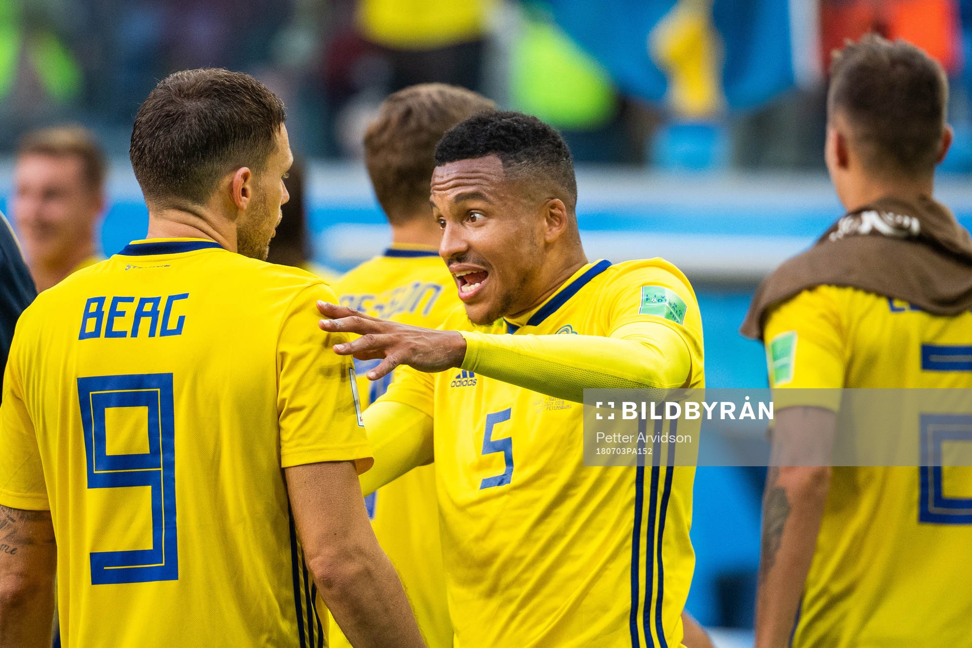Marcus Berg and Martin Olsson of Sweden celebrate