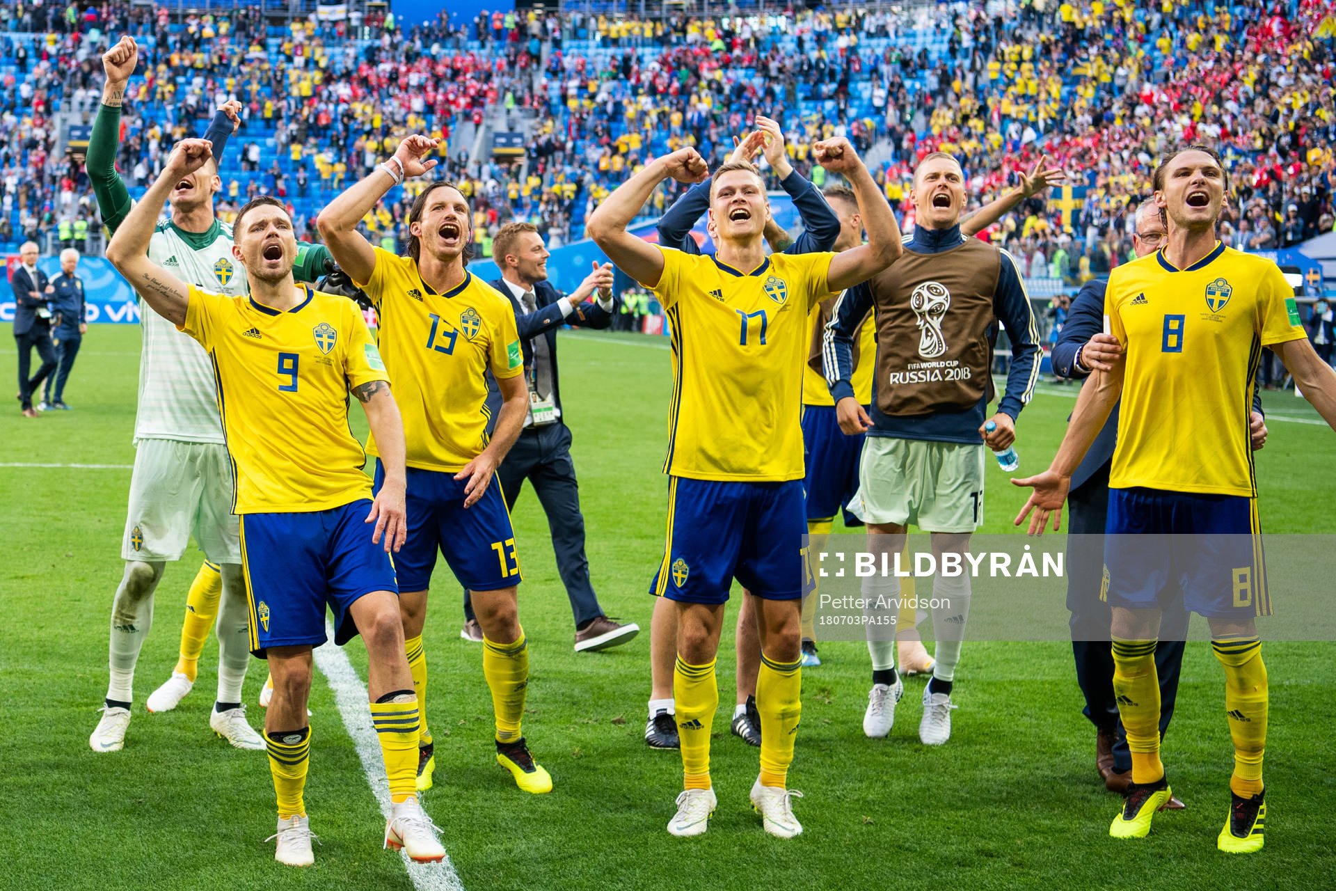 The players of Sweden celebrate
