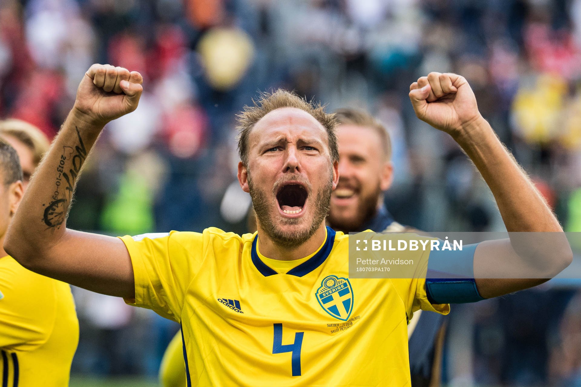 Andreas Granqvist of Sweden celebrates