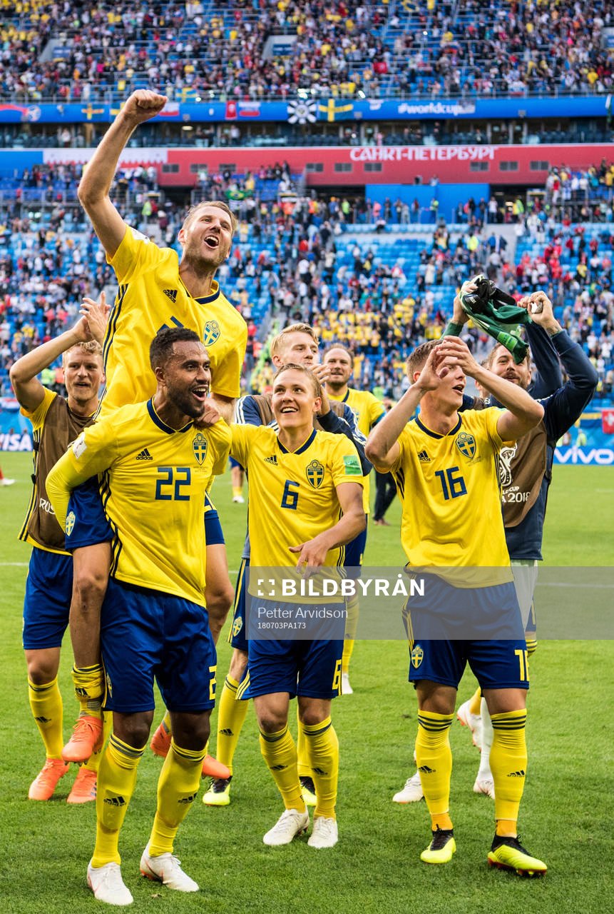 Ola Toivonen and Isaac Kiese Thelin of Sweden celebrates