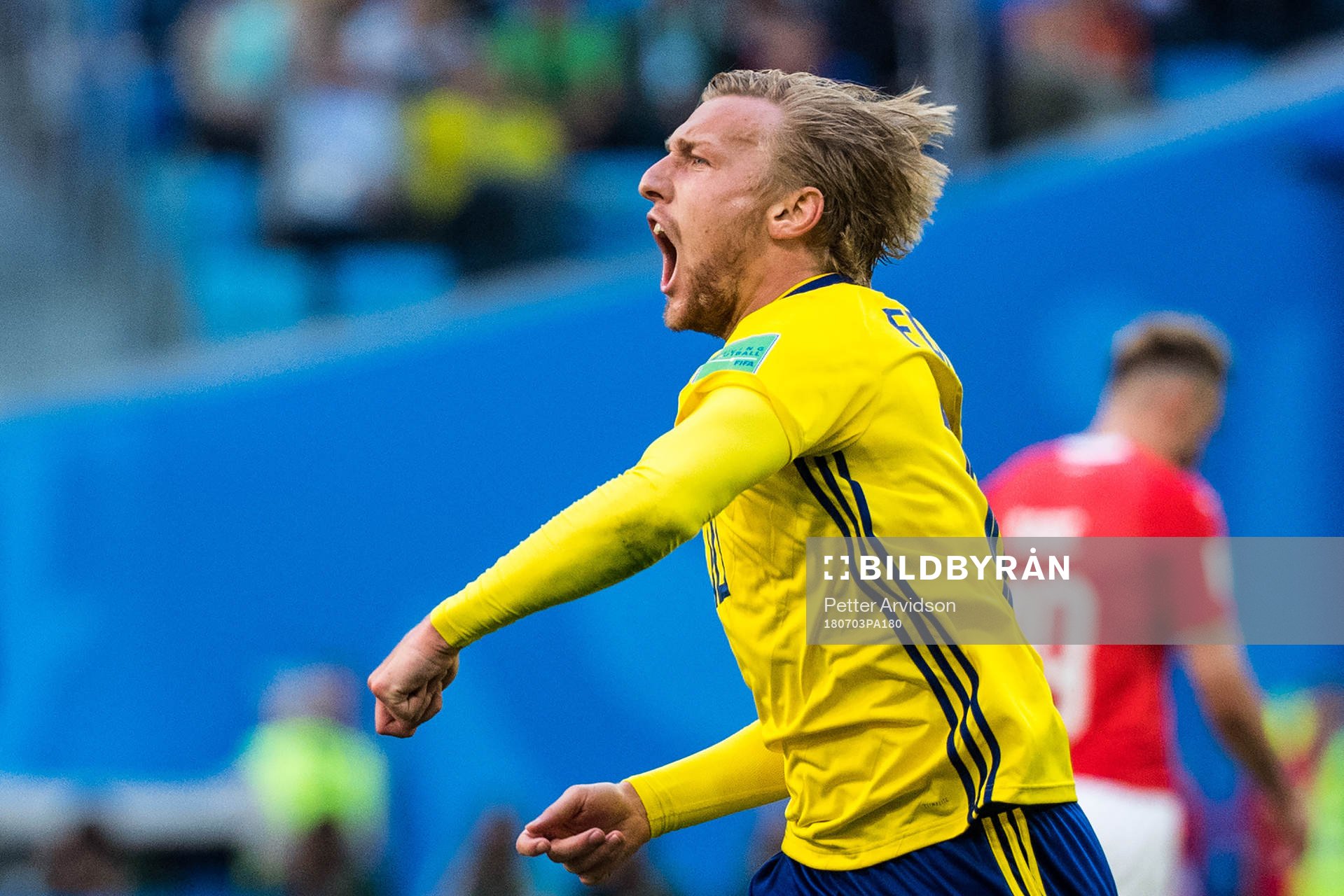 Emil Forsberg of Sweden celebrates
