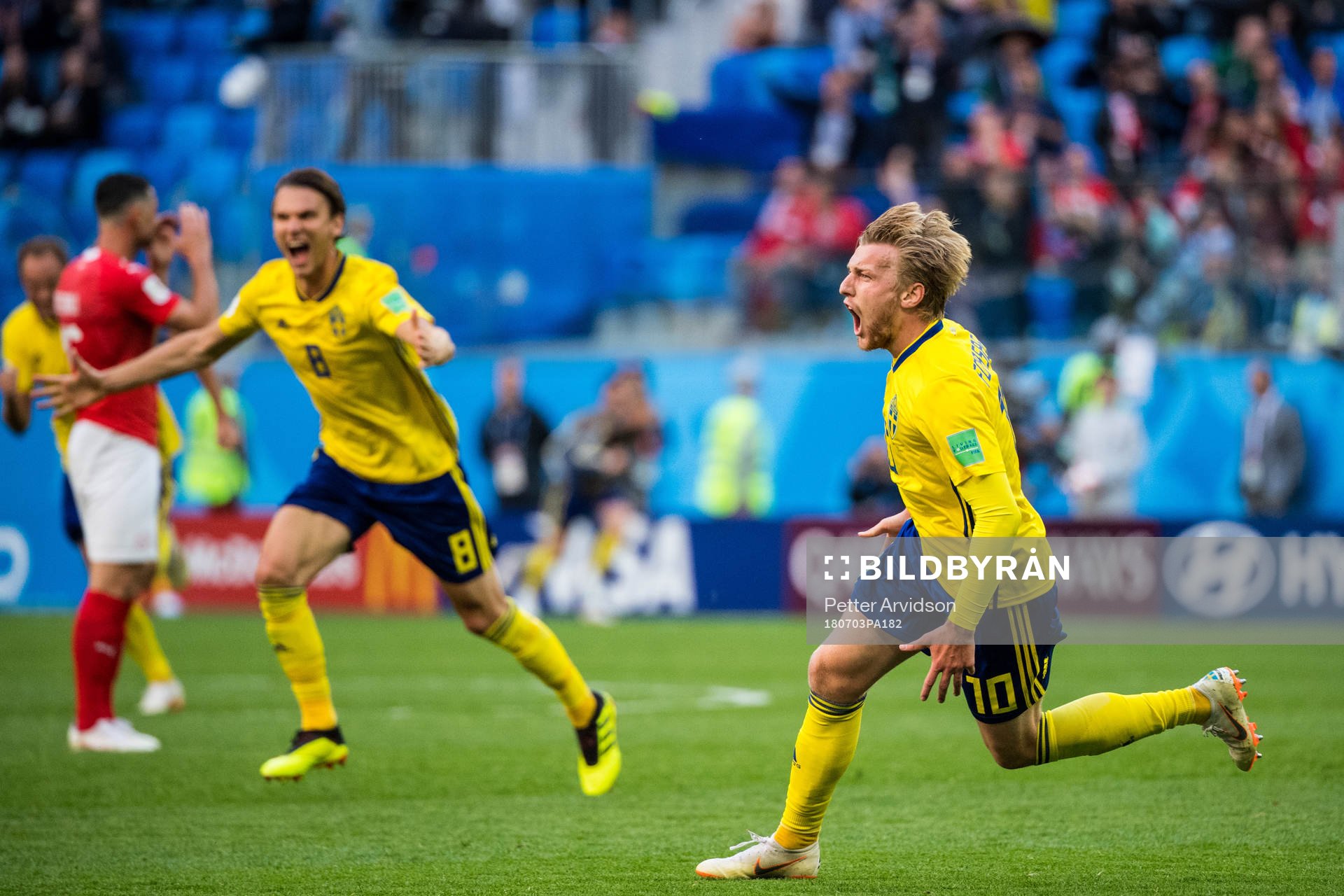 Emil Forsberg of Sweden celebrates