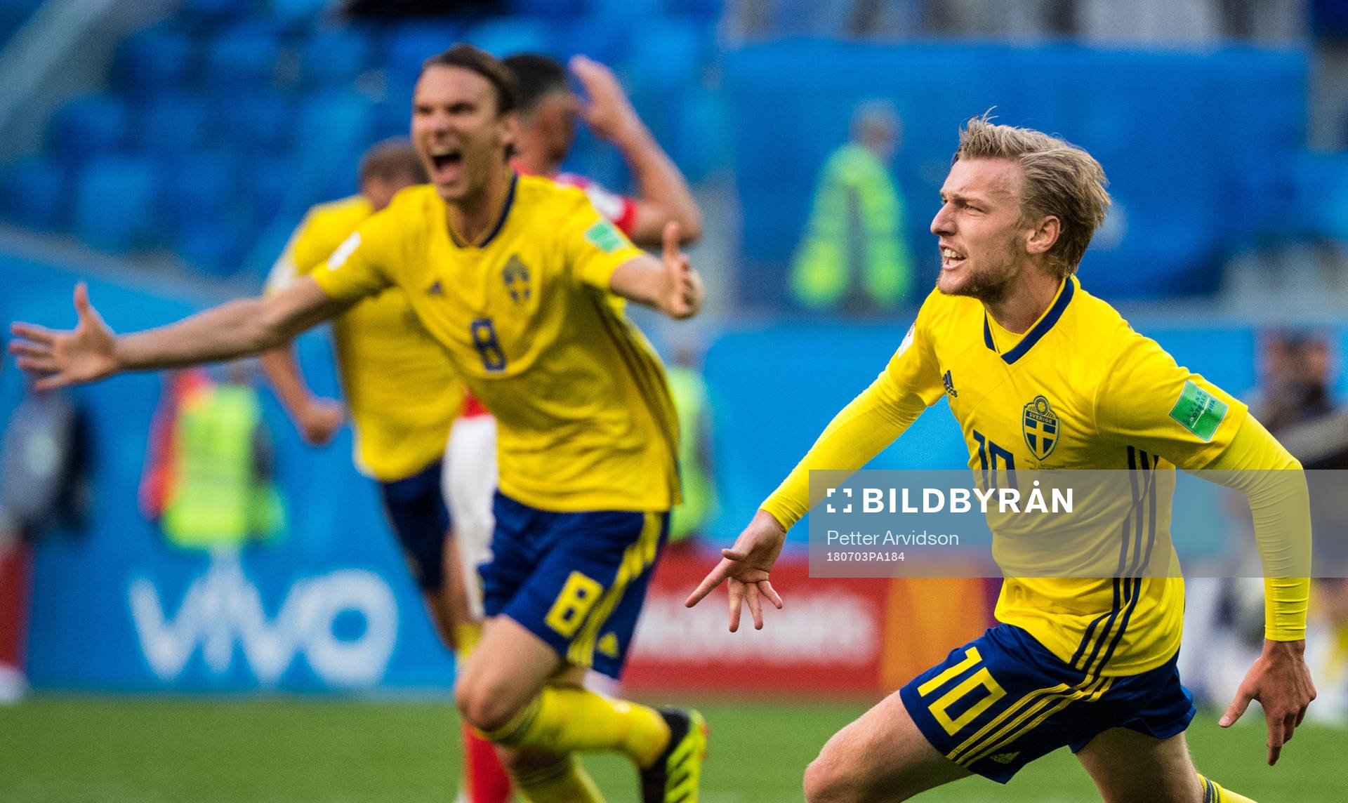 Emil Forsberg of Sweden celebrates