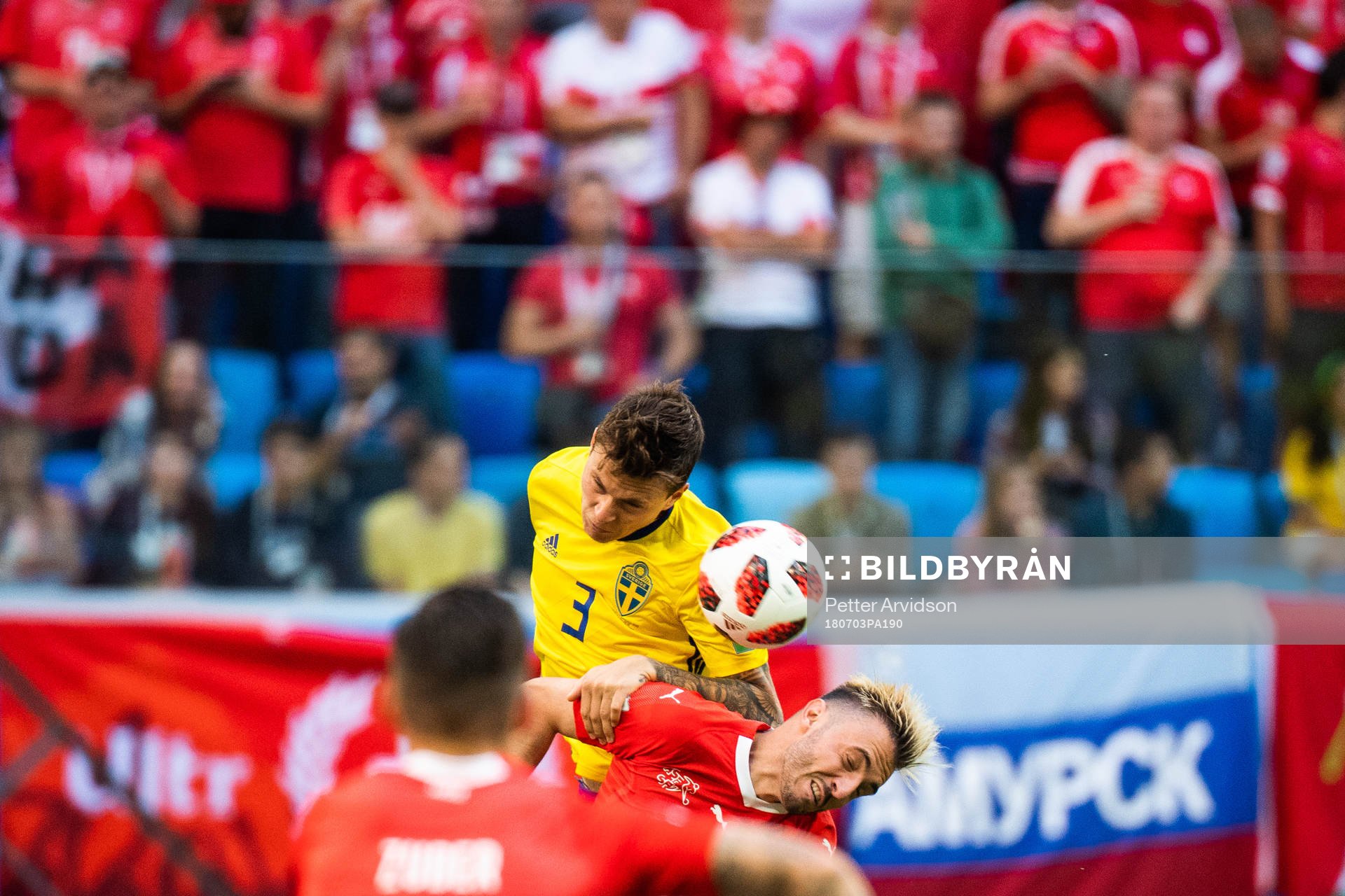 Victor Nilsson Lindelöf of Sweden and Josip Drmic of