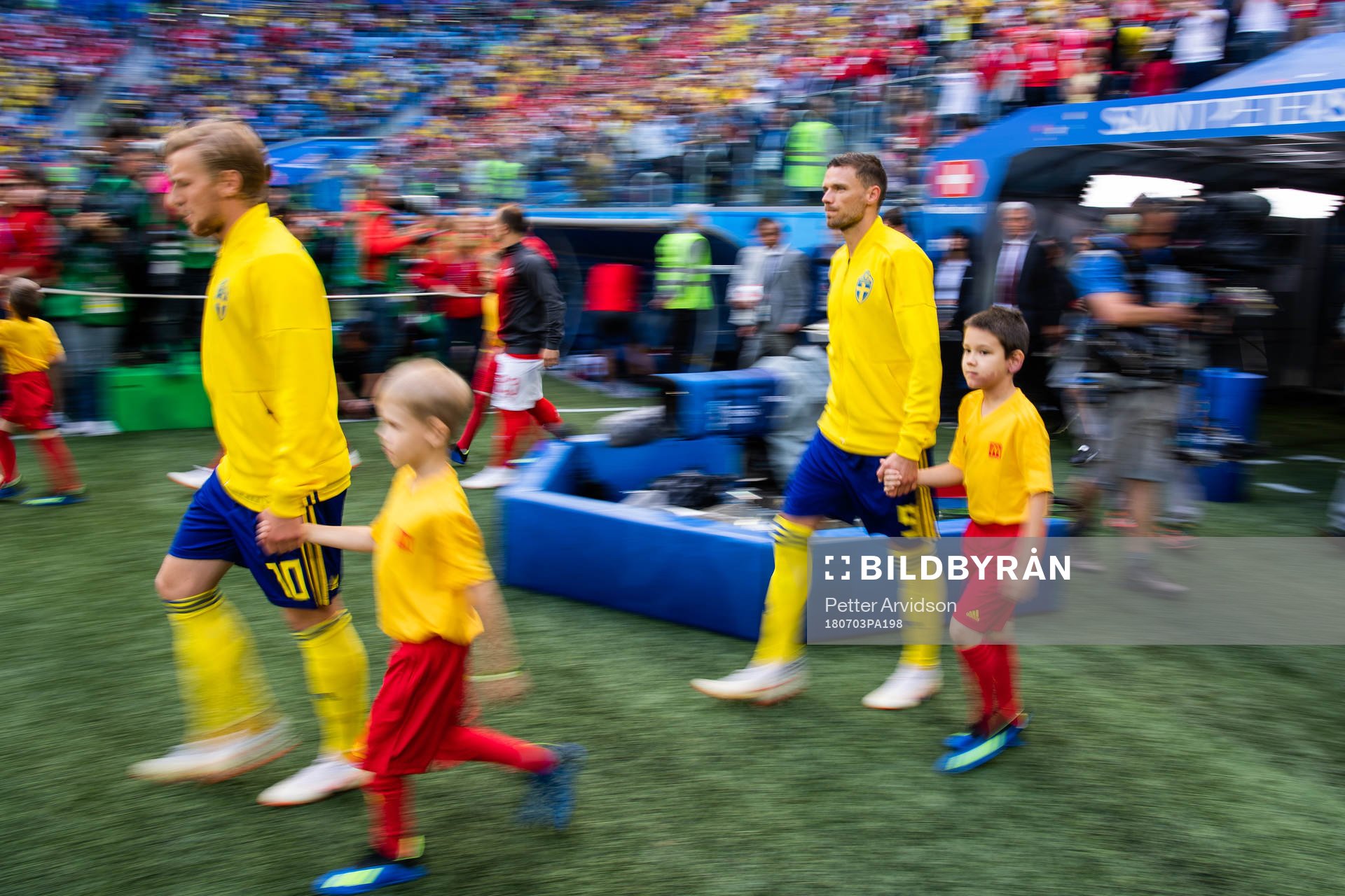 Marcus Berg of Sweden enters the pitch prioir to the FIFA