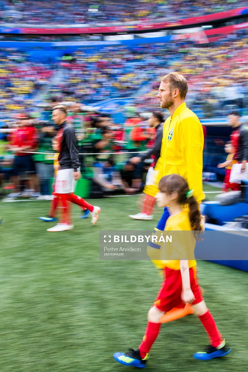 Ola Toivonen of Sweden enters the pitch prioir to the FIFA