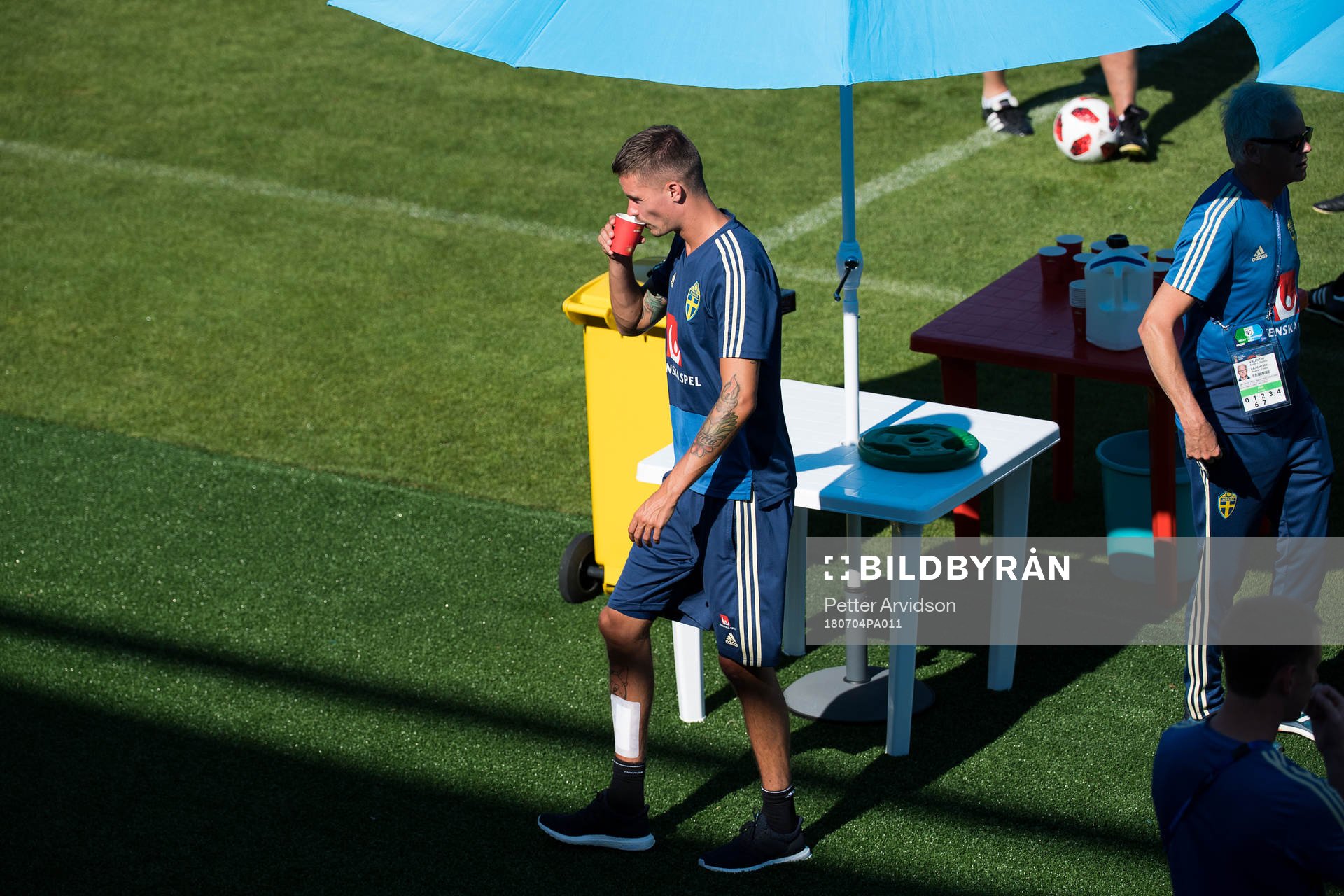 Mikael Lustig of the Swedish national football team at a