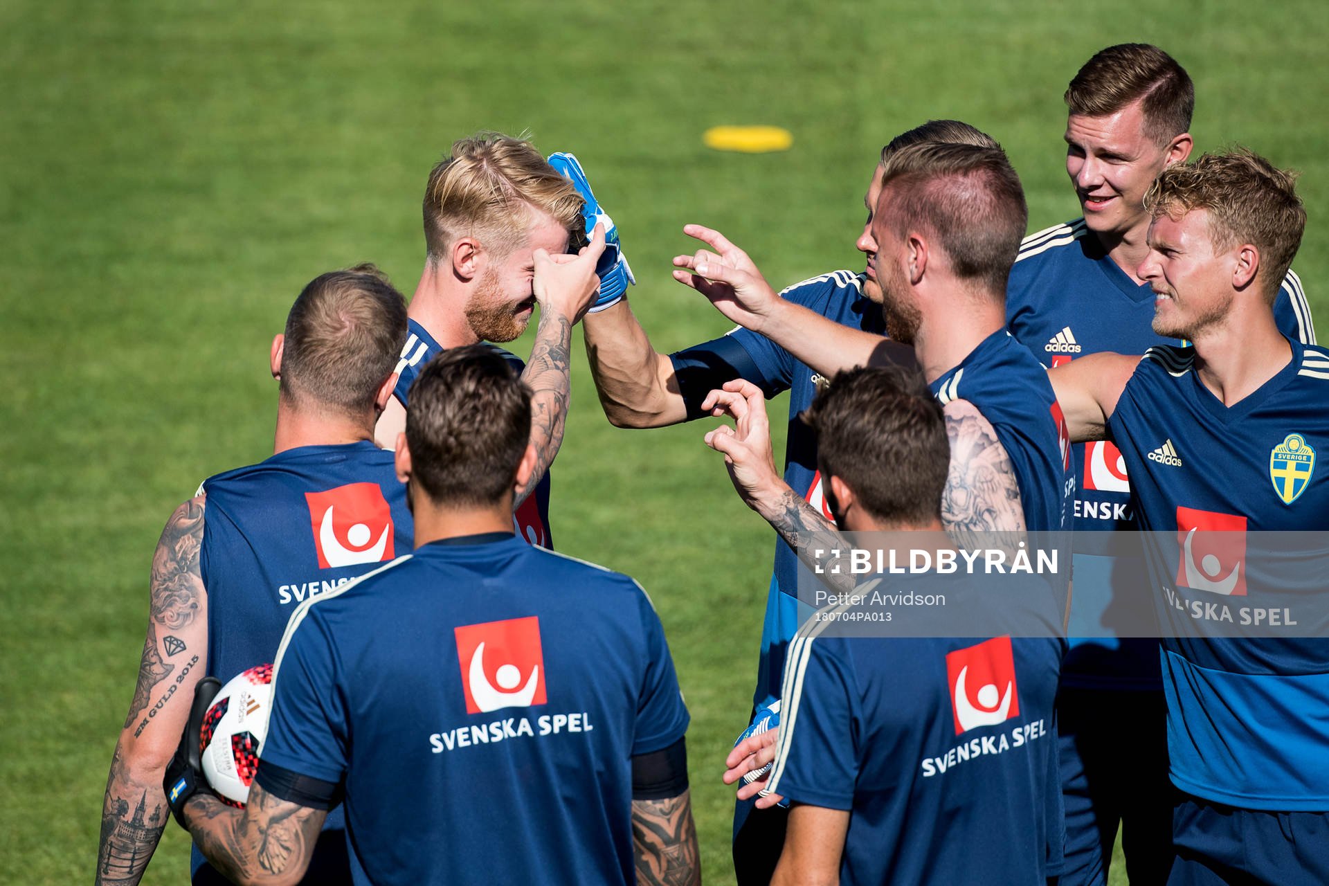 Filip Helander of the Swedish national football team  gets