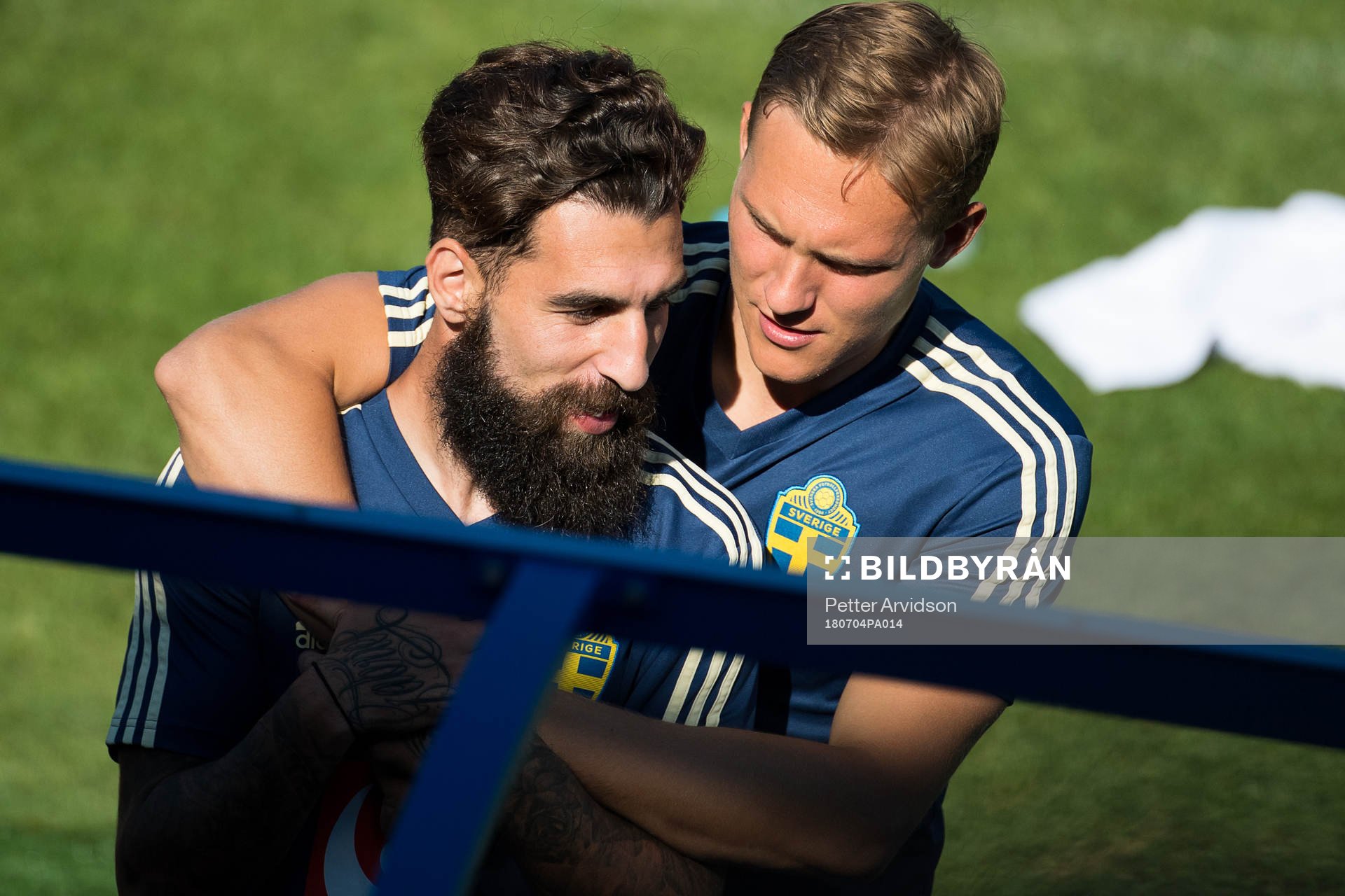 Jimmy Durmaz and Ludwig Augustinsson of the Swedish