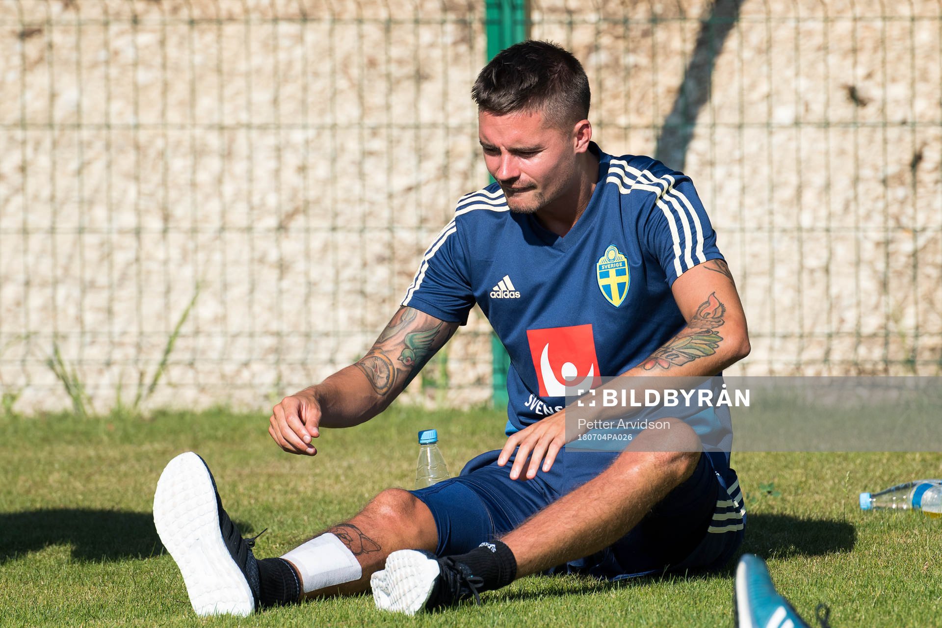 Mikael Lustig of the Swedish national football team at a
