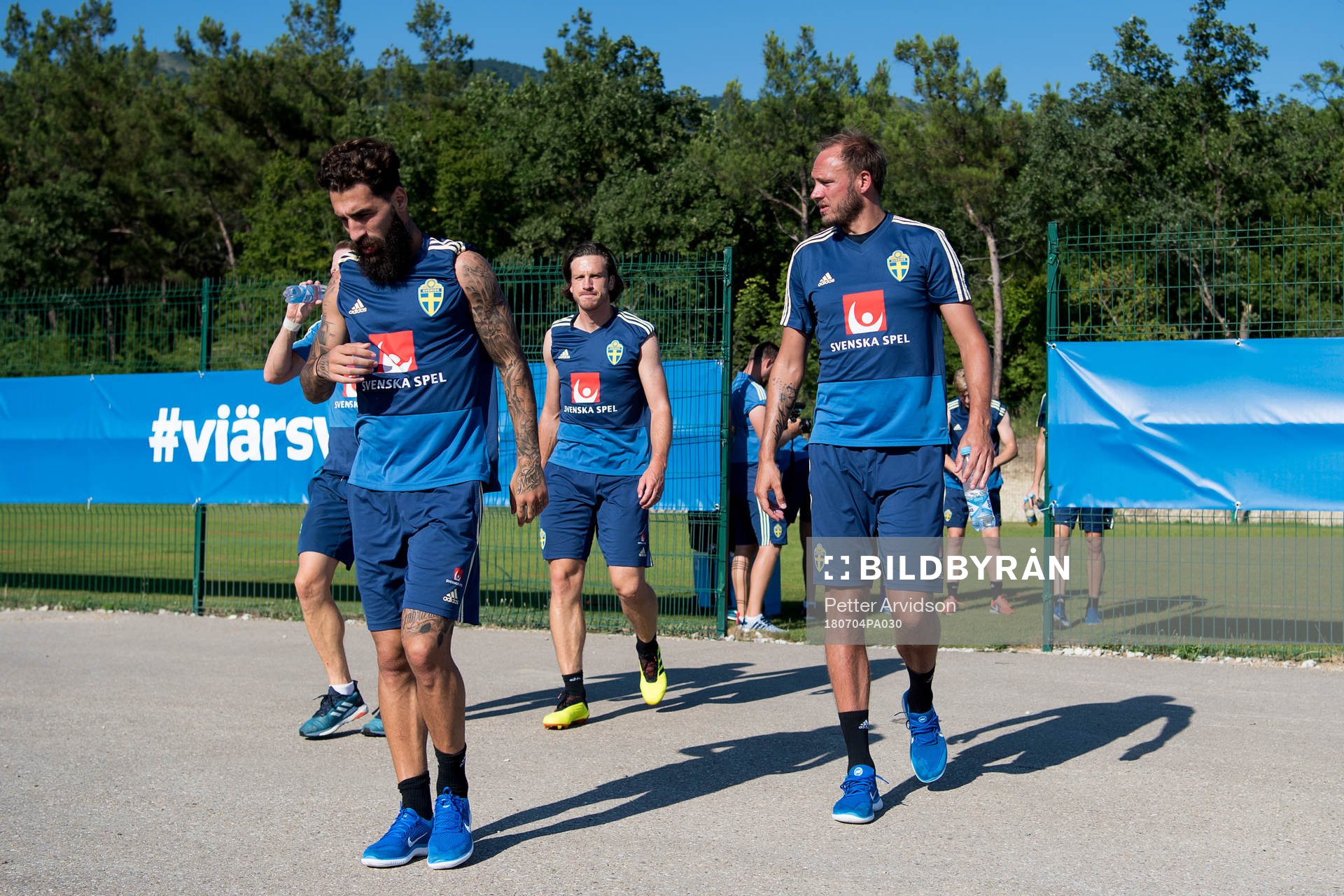 Jimmy Durmaz and Andreas Granqvist of the Swedish national