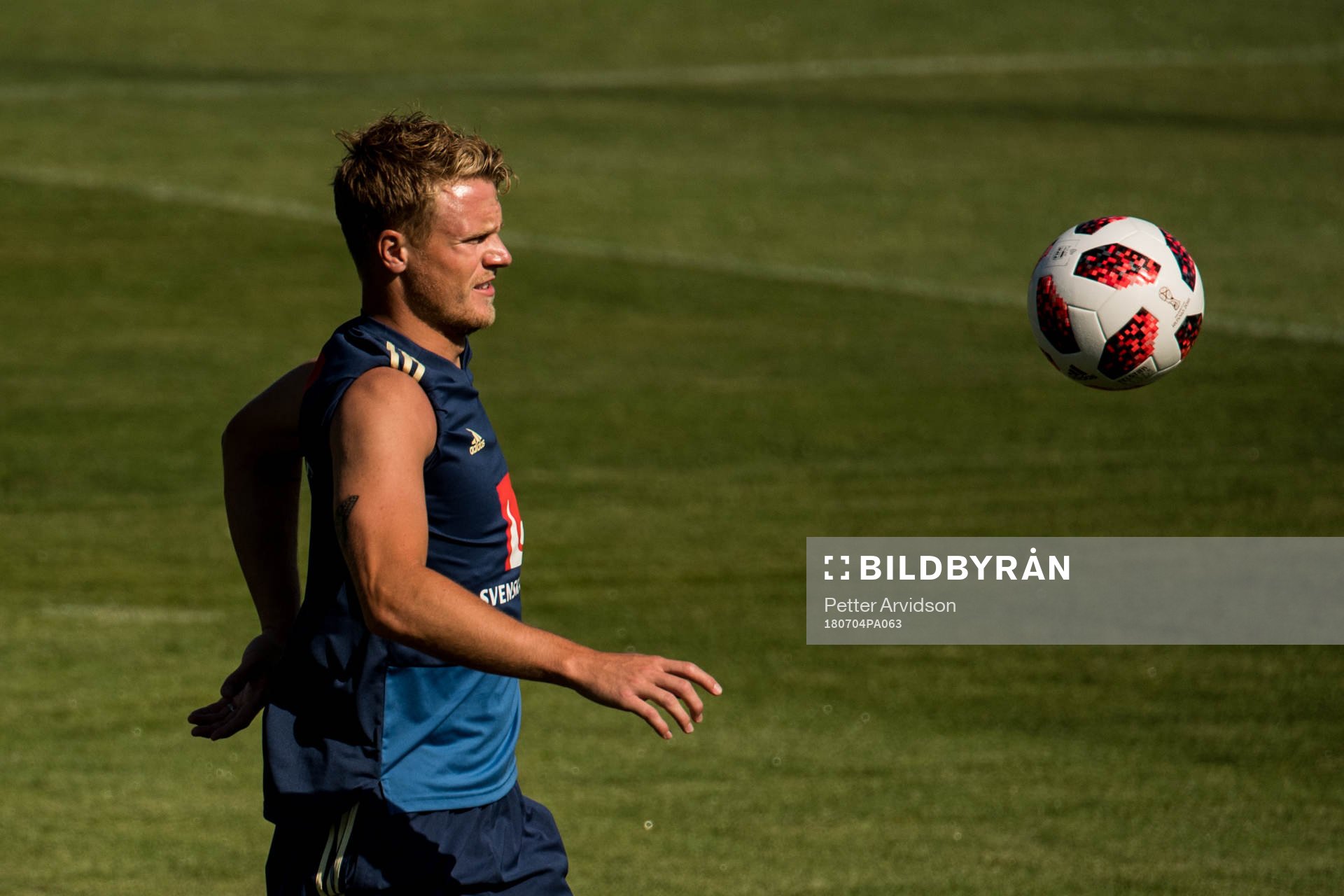 Oscar Hiljemark of the Swedish national football team at a