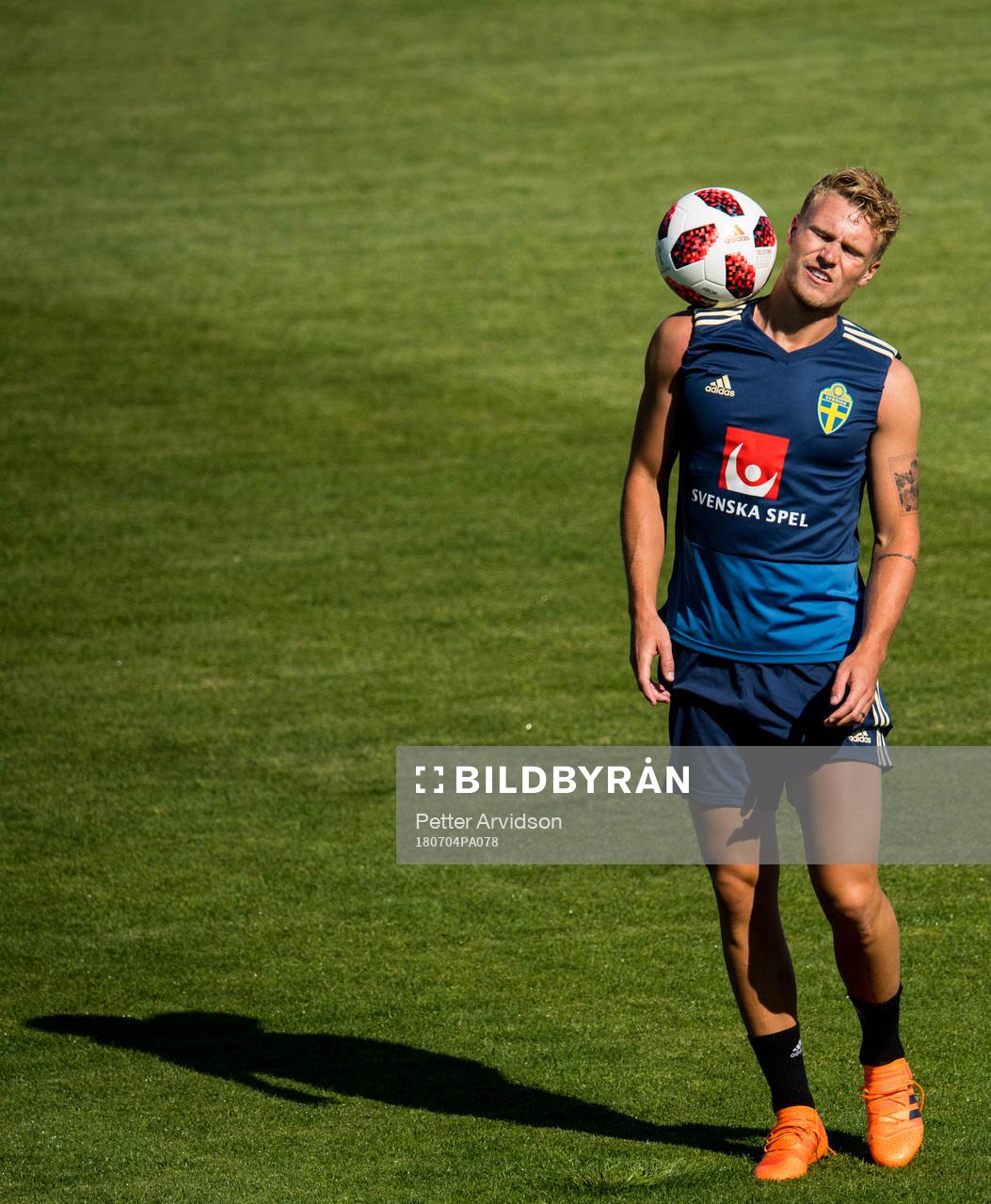 Oscar Hiljemark of the Swedish national football team at a