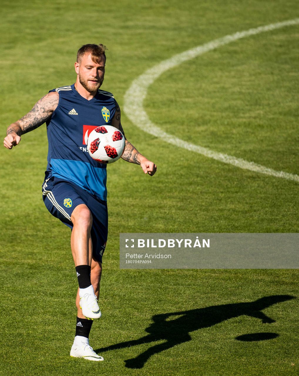 John Guidetti of the Swedish national football team at a