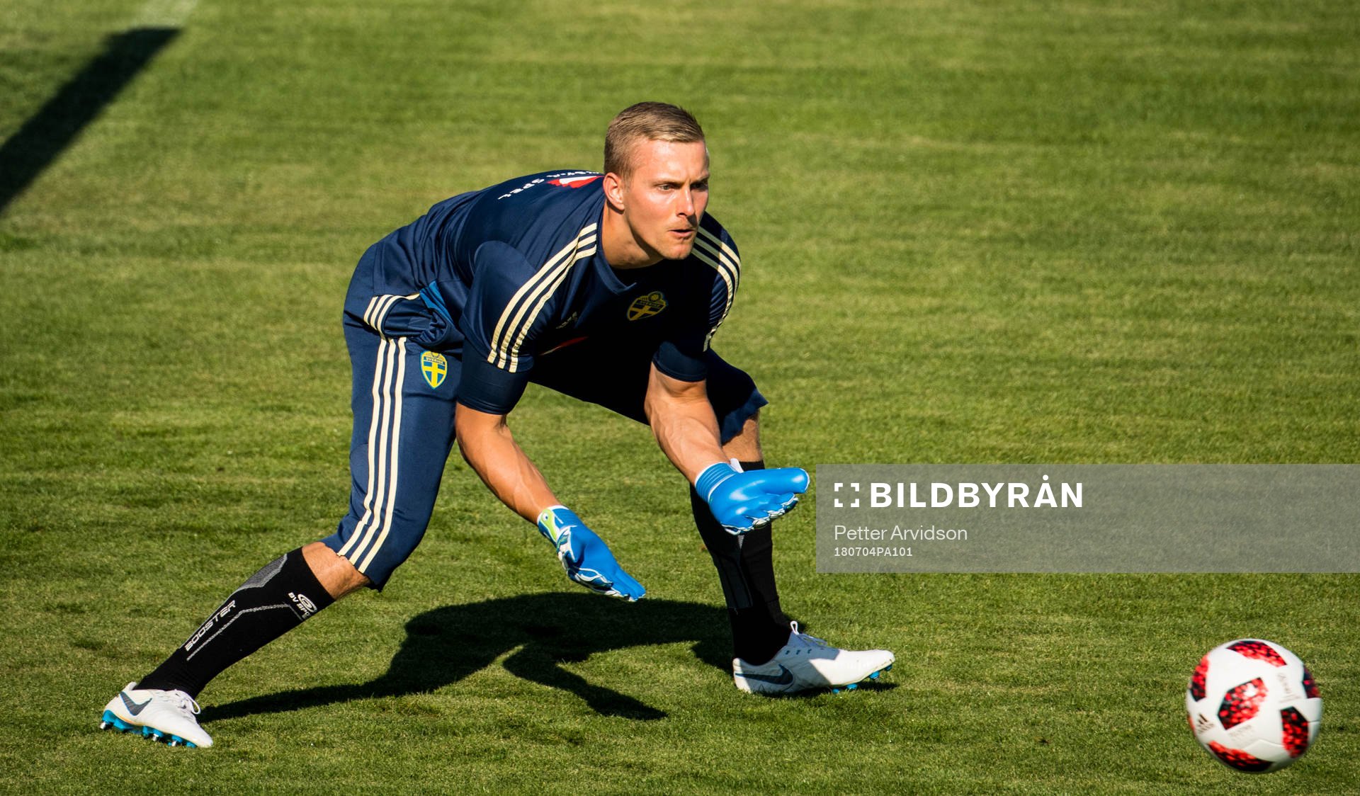 Goalkeeper Karl-Johan Johnsson of the Swedish national