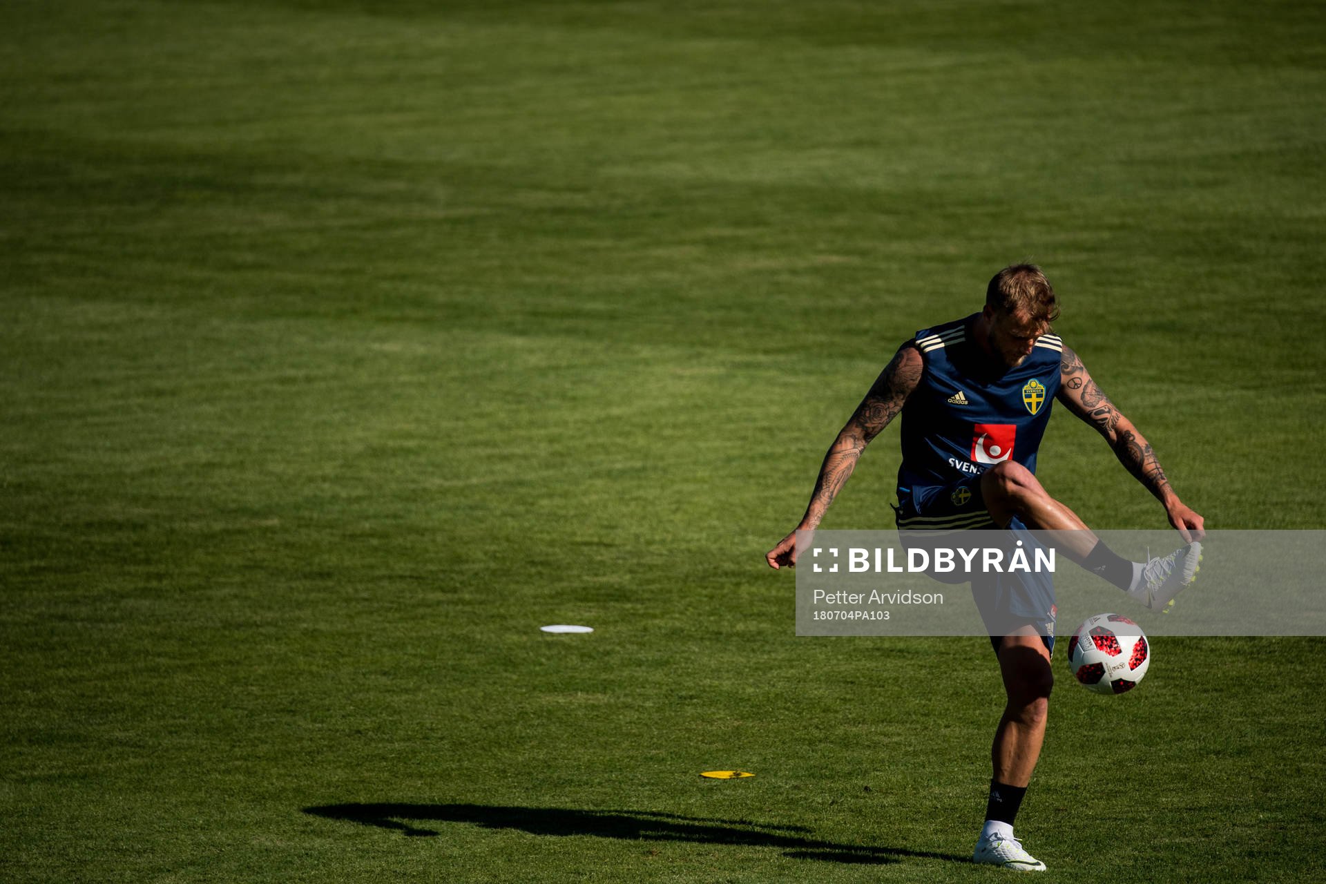 John Guidetti of the Swedish national football team at a
