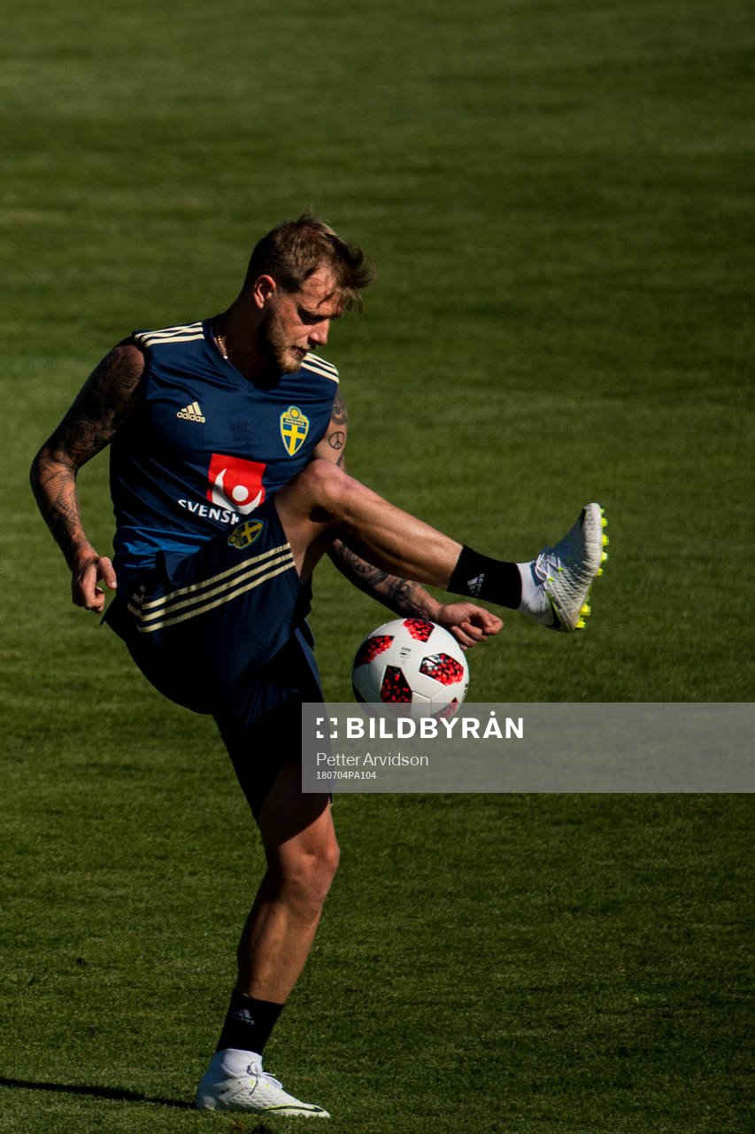 John Guidetti of the Swedish national football team at a