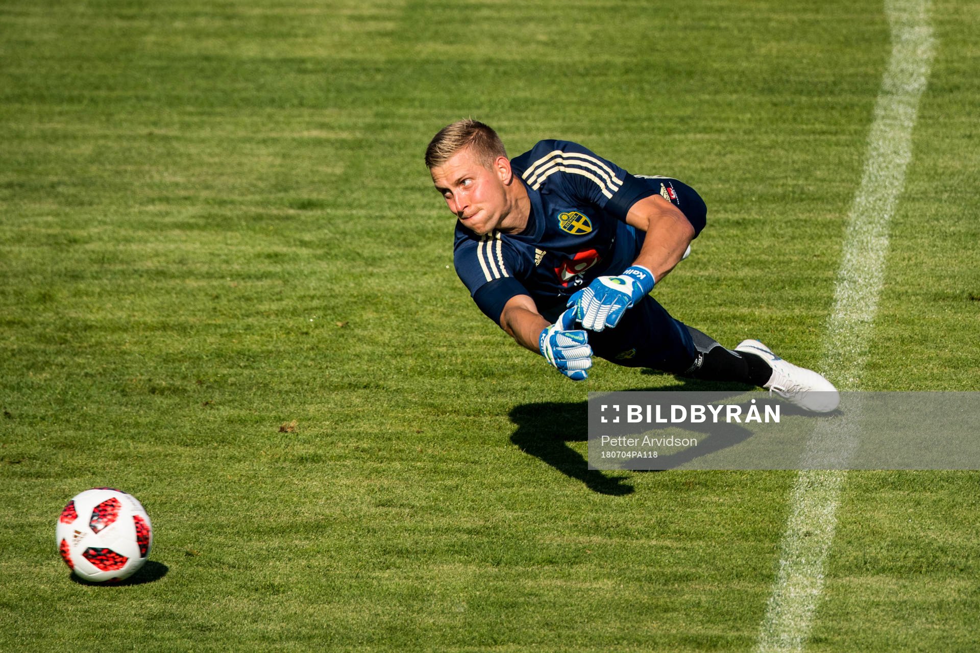 Goalkeeper Karl-Johan Johnsson of the Swedish national