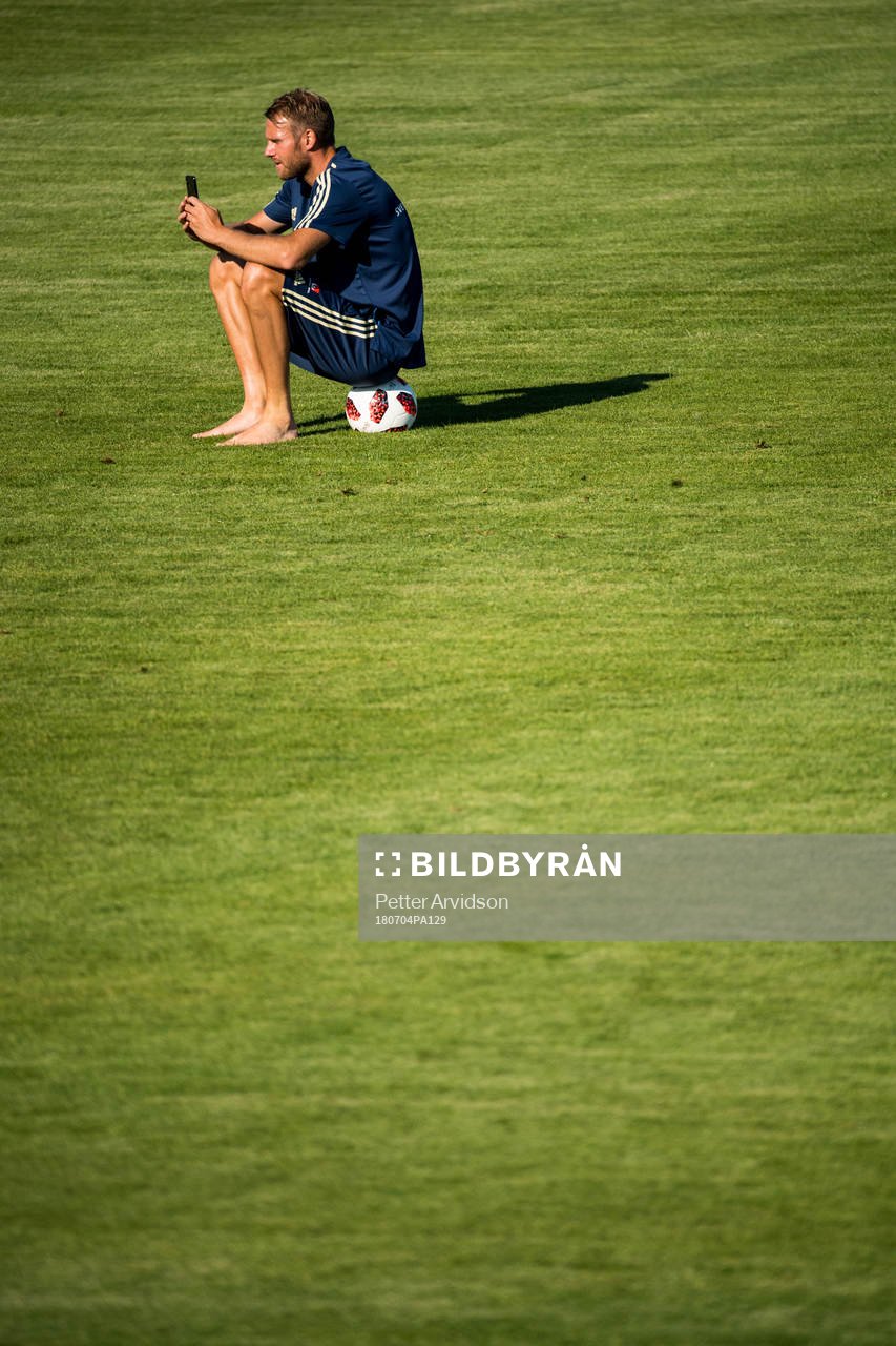 Ola Toivonen of the Swedish national football team at a