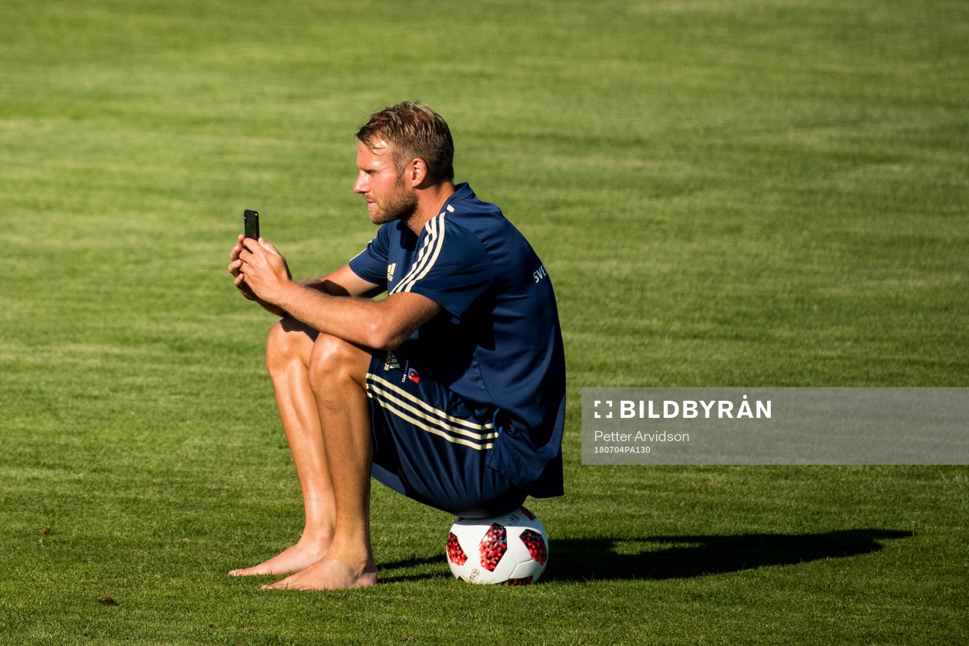 Ola Toivonen of the Swedish national football team at a
