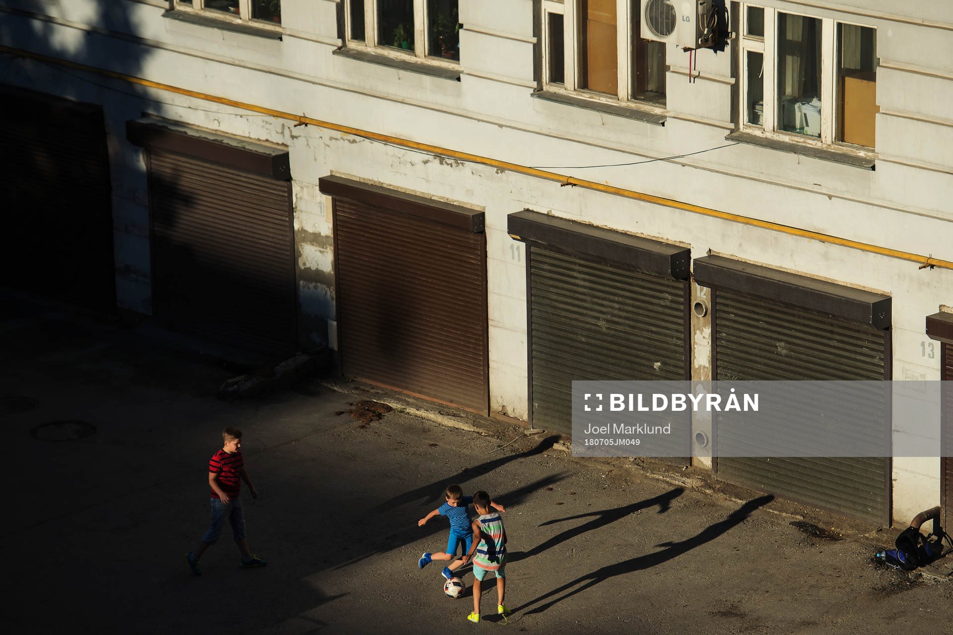 Kids play football