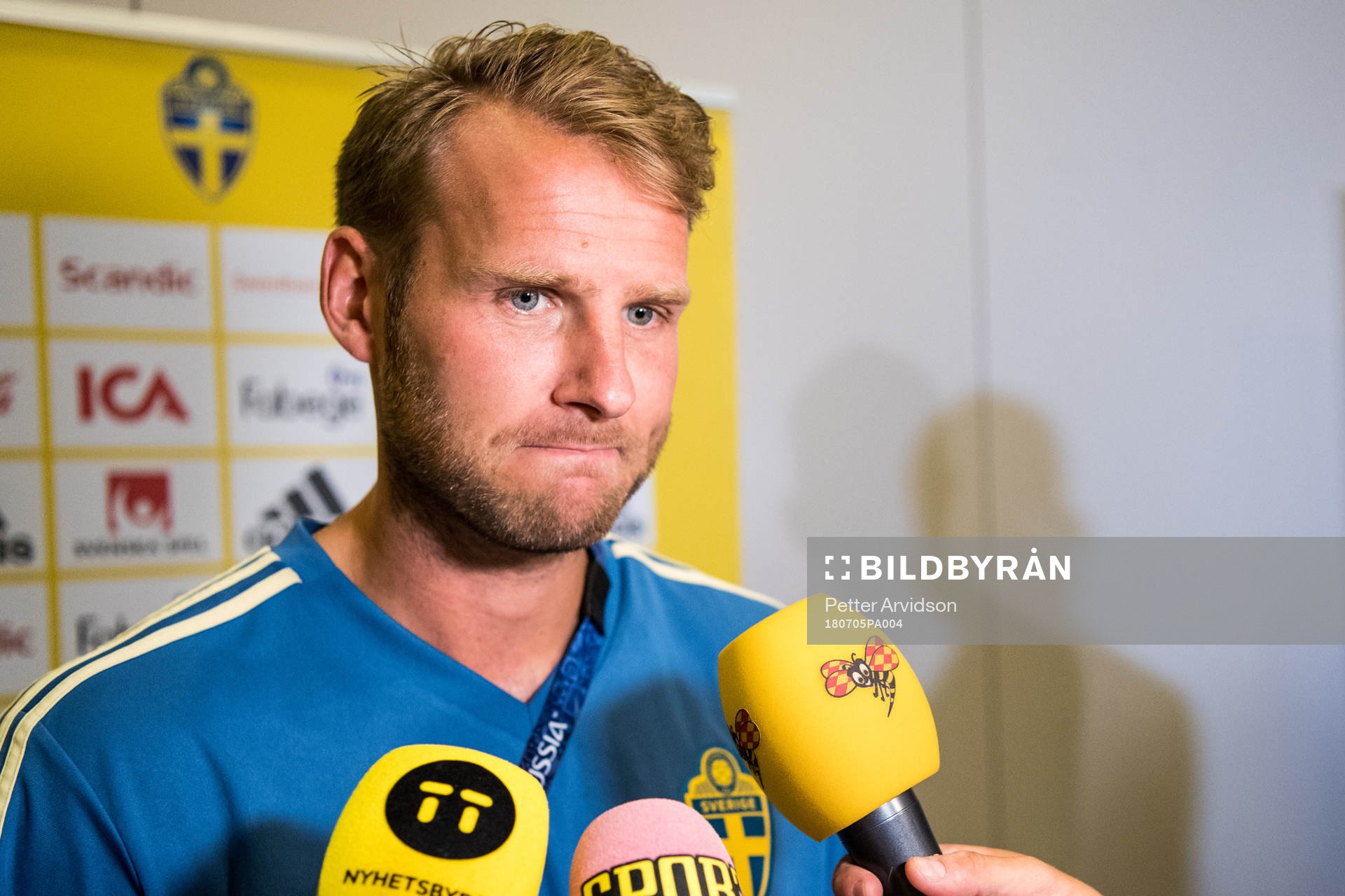 Ola Toivonen of the Swedish national football team at a