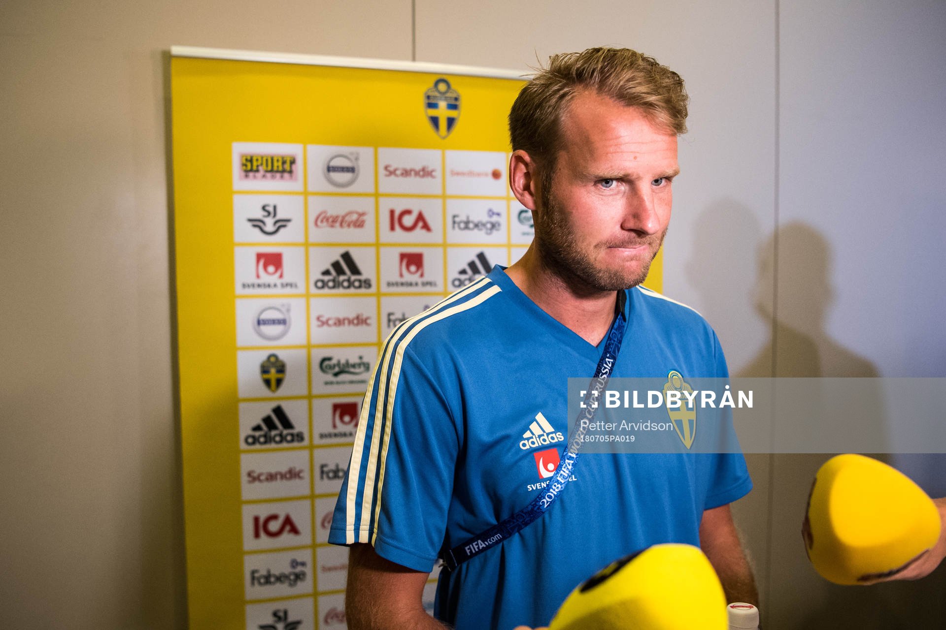 Ola Toivonen of the Swedish national football team at a