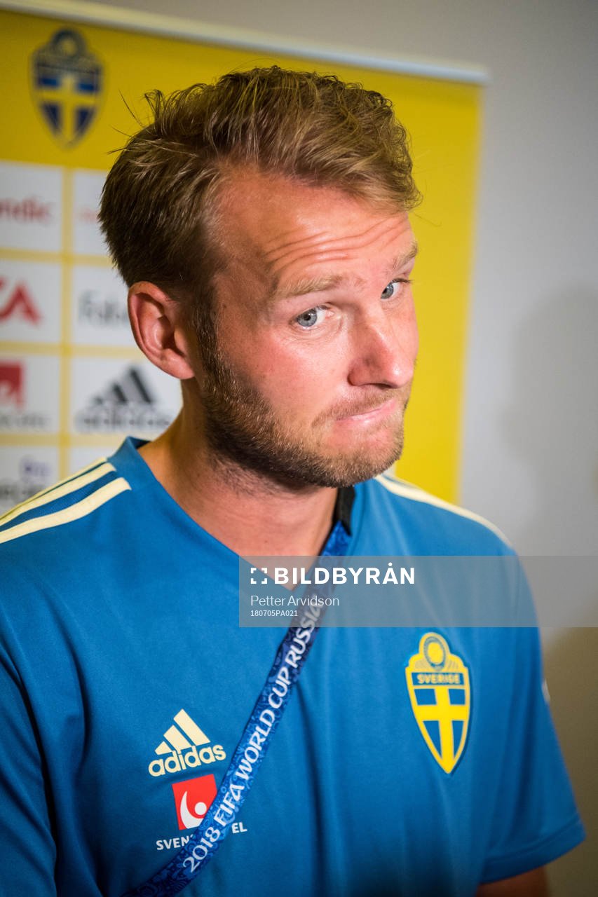 Ola Toivonen of the Swedish national football team at a
