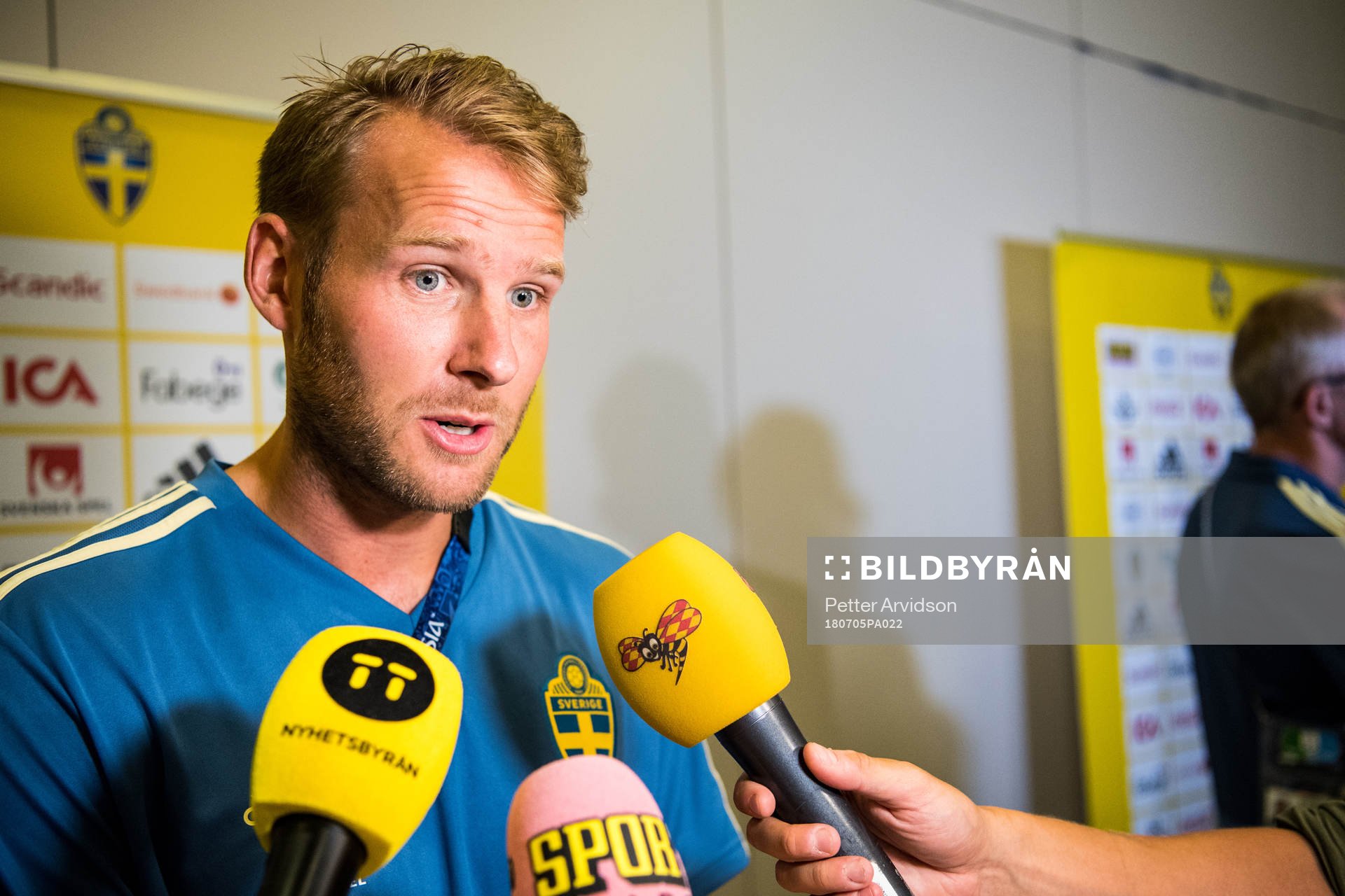 Ola Toivonen of the Swedish national football team at a