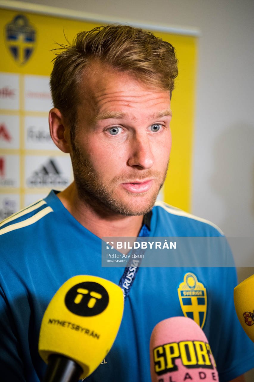 Ola Toivonen of the Swedish national football team at a