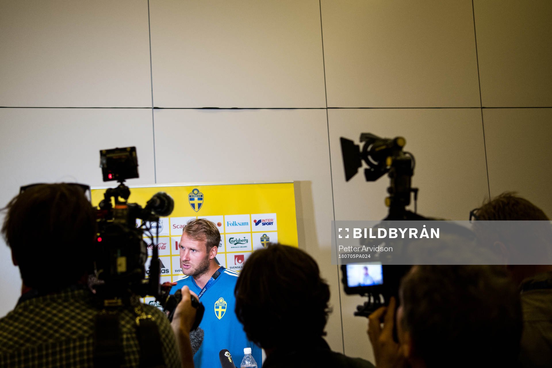 Ola Toivonen of the Swedish national football team at a