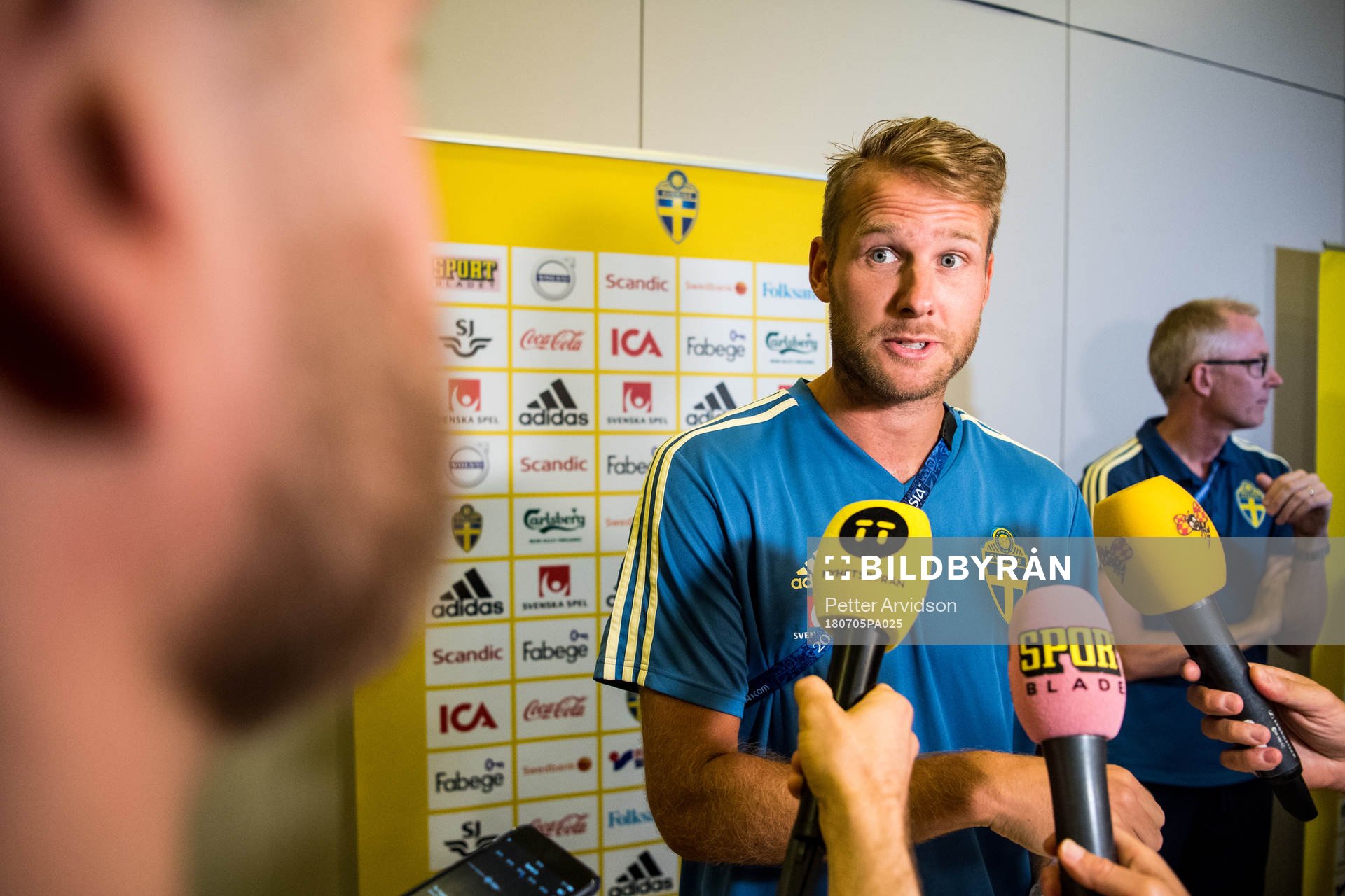 Ola Toivonen of the Swedish national football team at a
