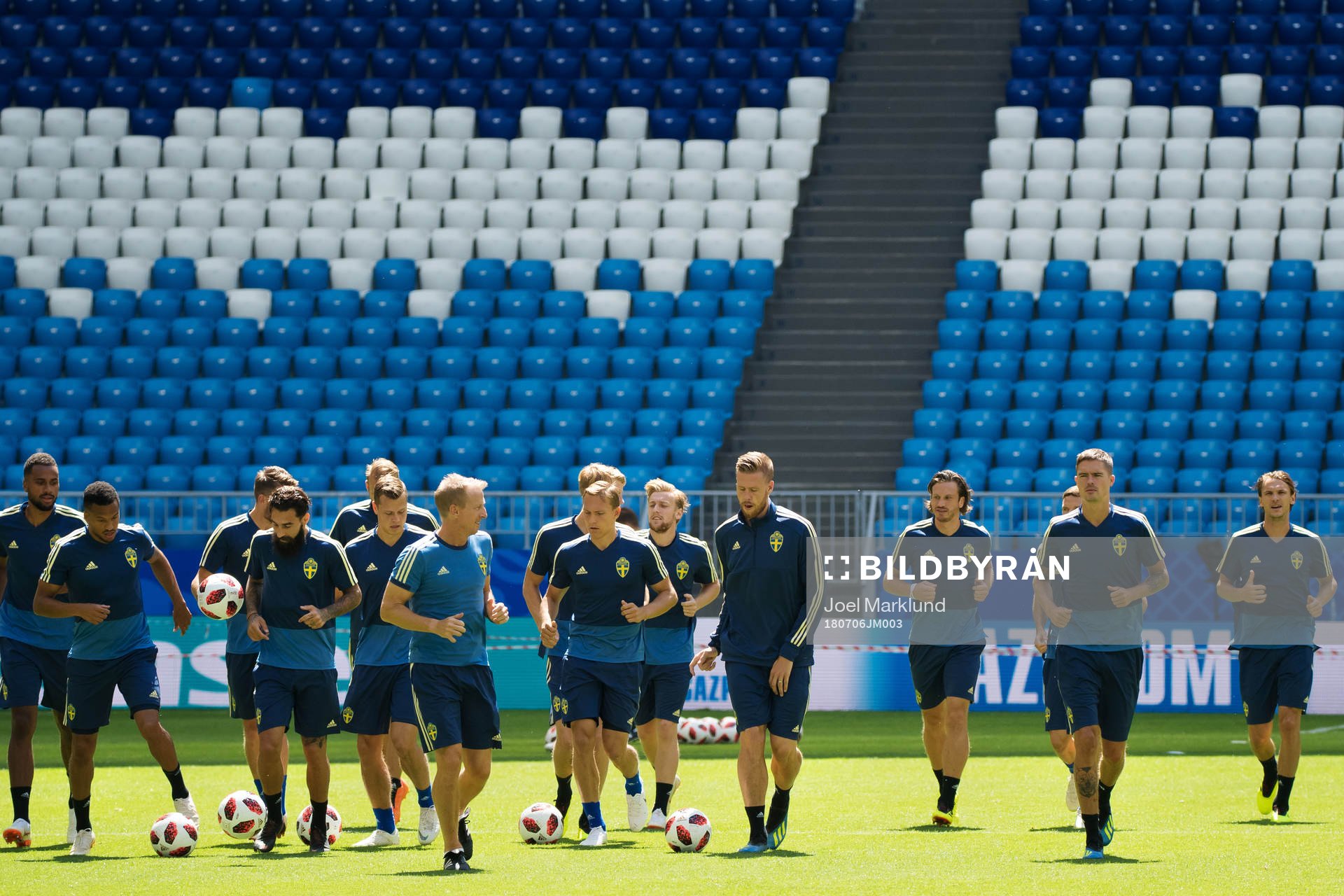 General view of the Swedish national football team's