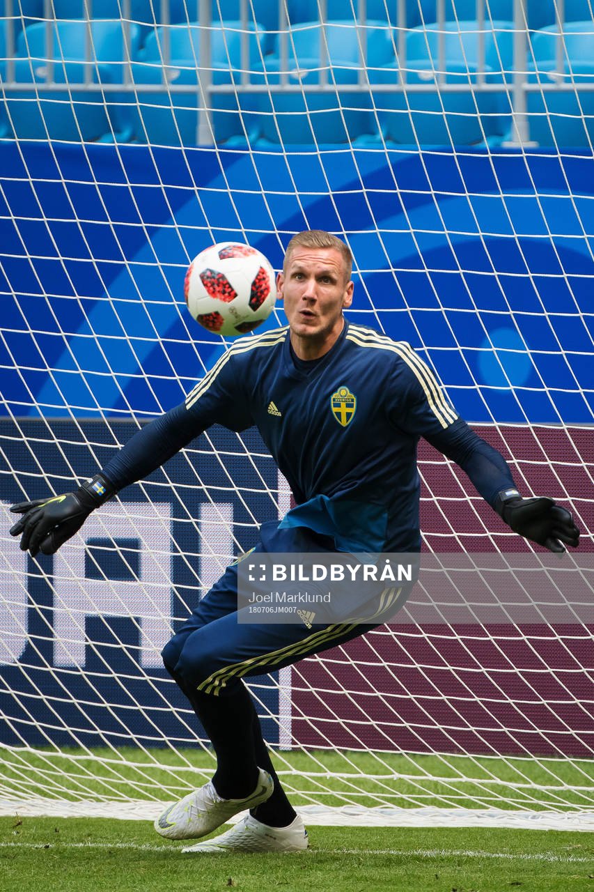 Goalkeeper Robin Olsen of the Swedish national football