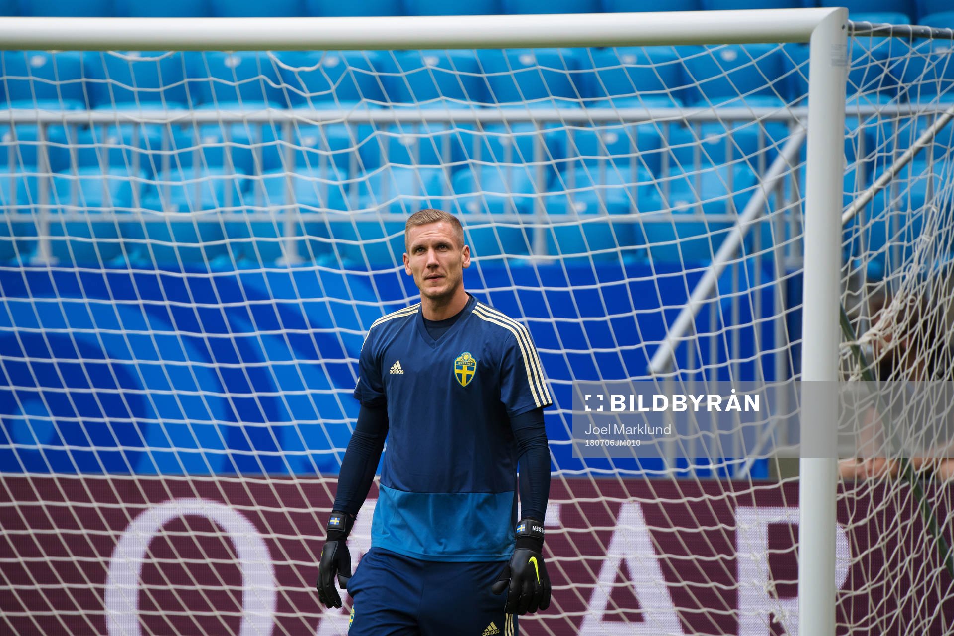 Goalkeeper Robin Olsen of the Swedish national football